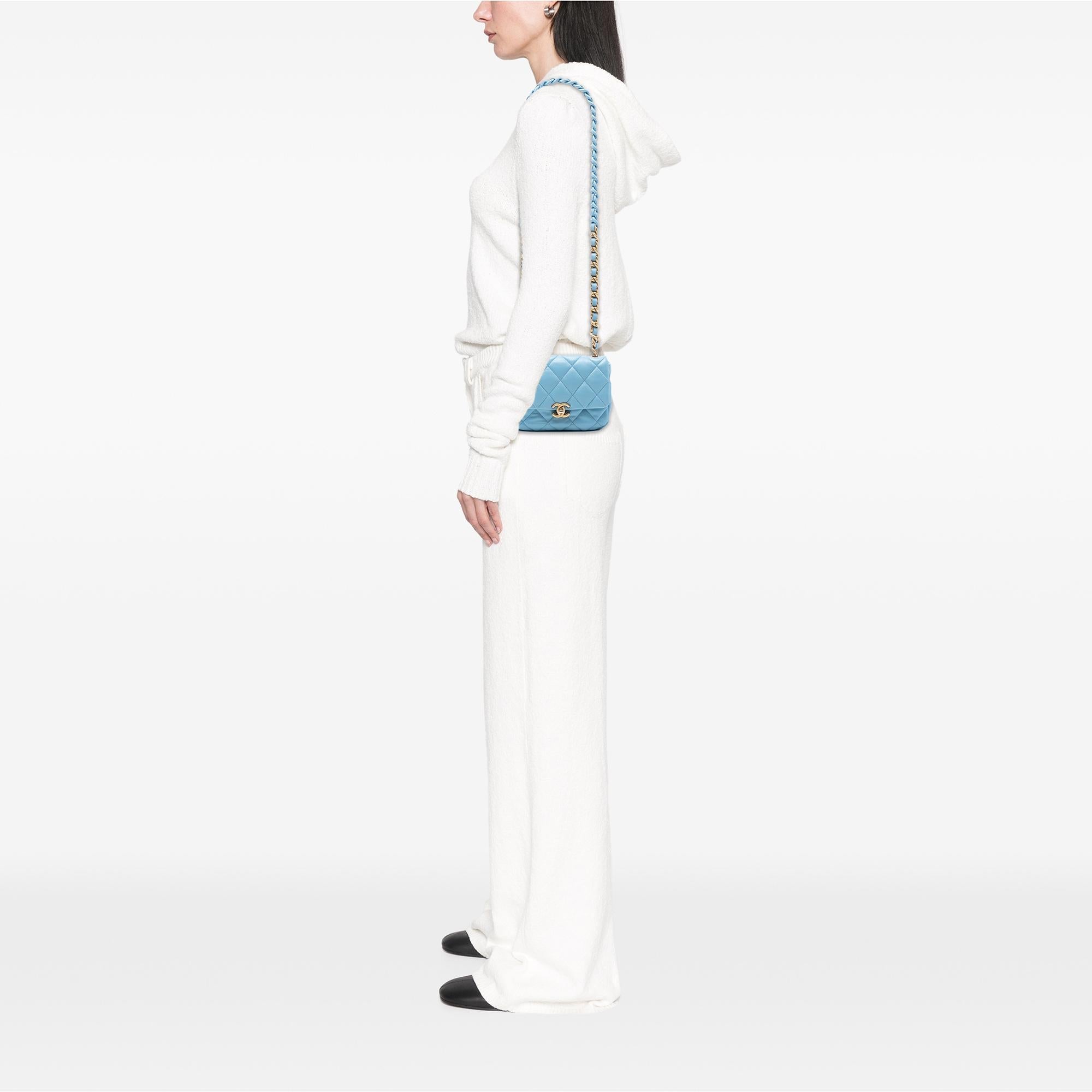 Chanel Mini Quilted Lambskin Lacquered Chain Flap