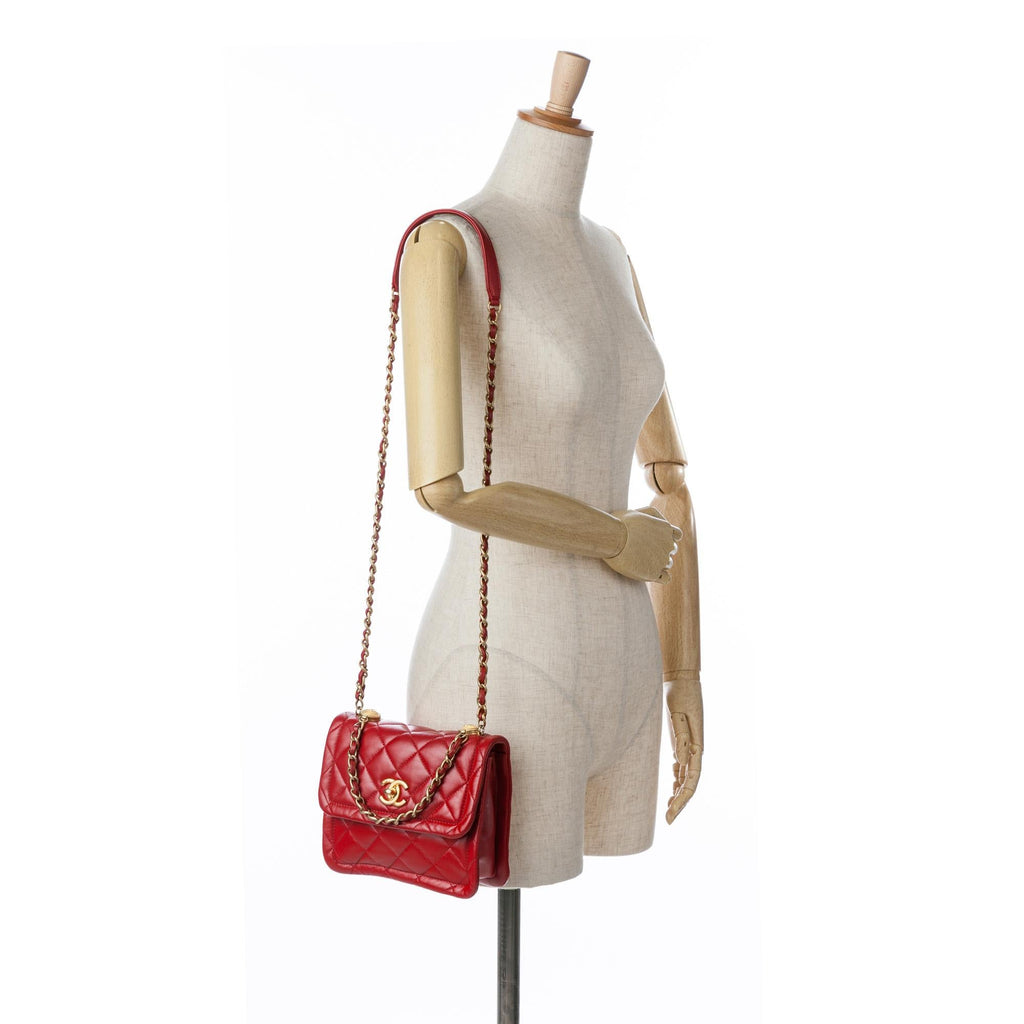 Chanel Mini Quilted Lambskin Soft Square Flap (SHG-mDuPZD)
