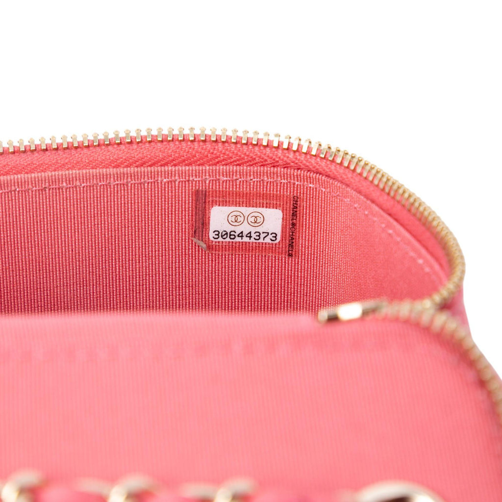 Chanel Mini Quilted Lambskin Top Handle Vanity Case With Chain
