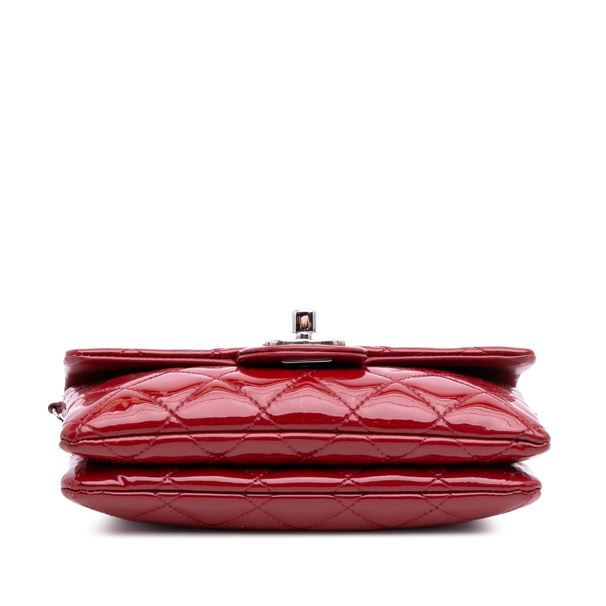 Chanel Mini Quilted Patent Phone Holder on Chain