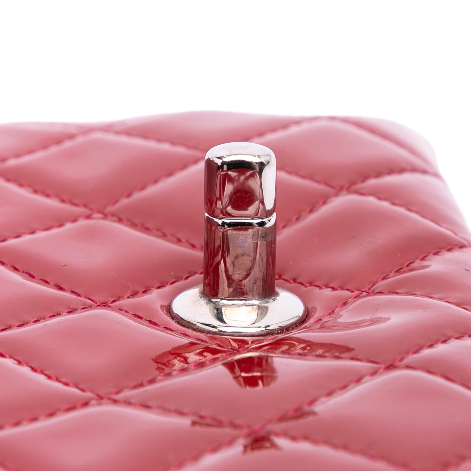 Chanel Mini Quilted Patent Phone Holder on Chain