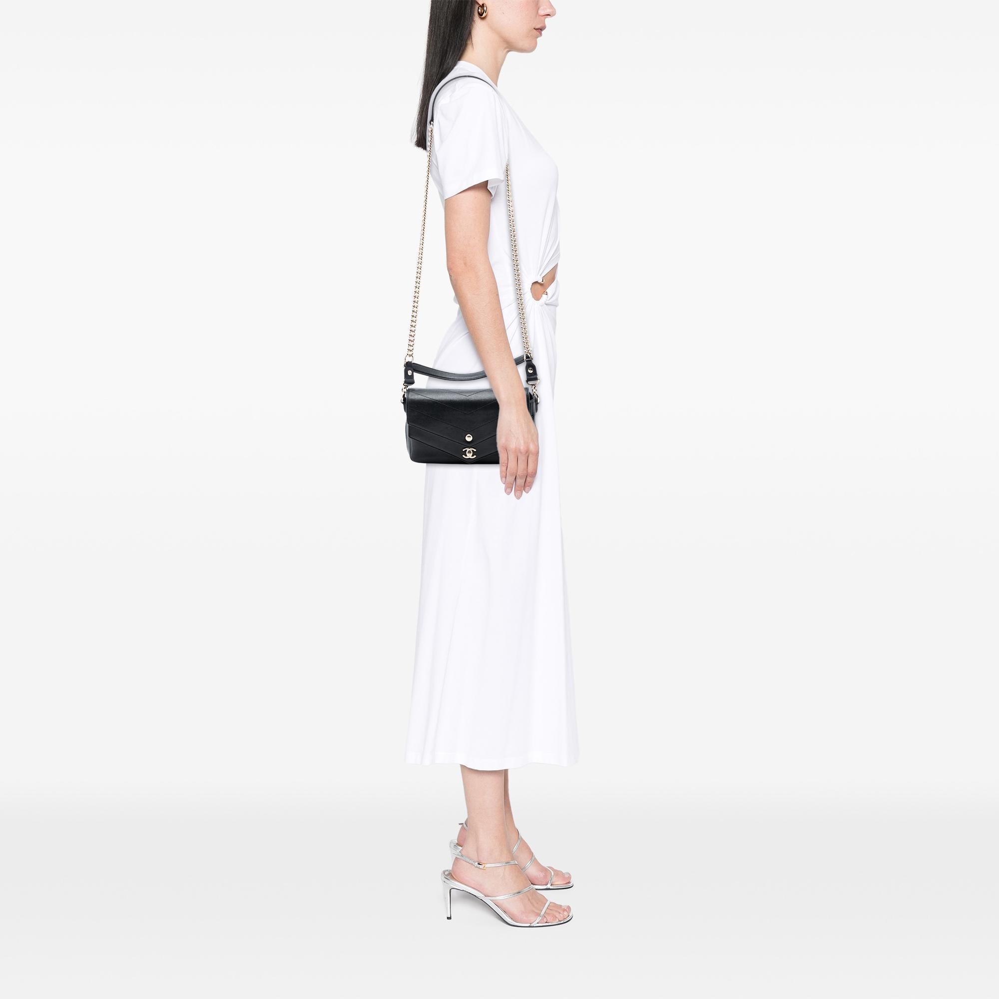 Chanel Mini Quilted Sheepskin Double Chevron Flap