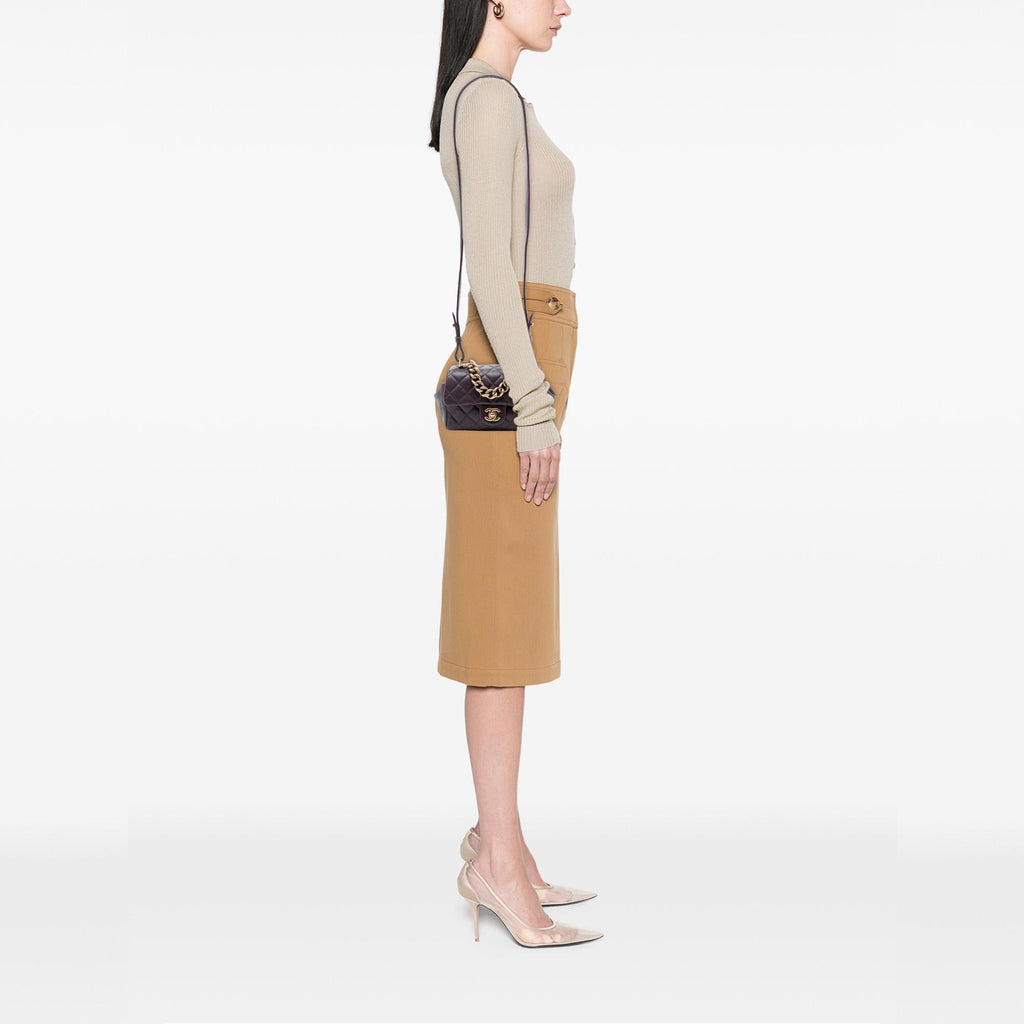 Chanel Mini Quilted Sheepskin Trapezio Flap