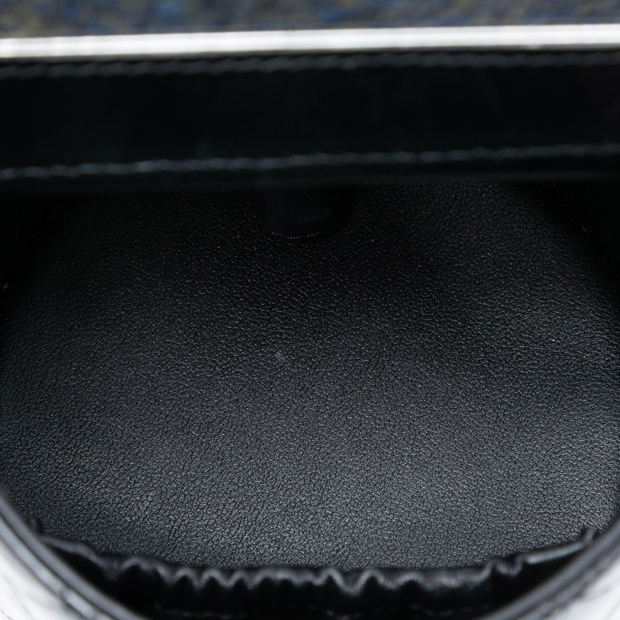 Chanel Mini Quilted Shiny Lambskin Double Sided Vanity Case with Chain