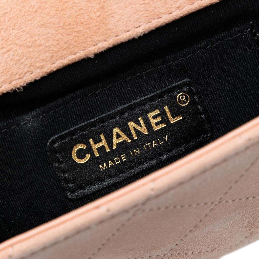Chanel Mini Quilted Suede Braided My Own Frame Flap