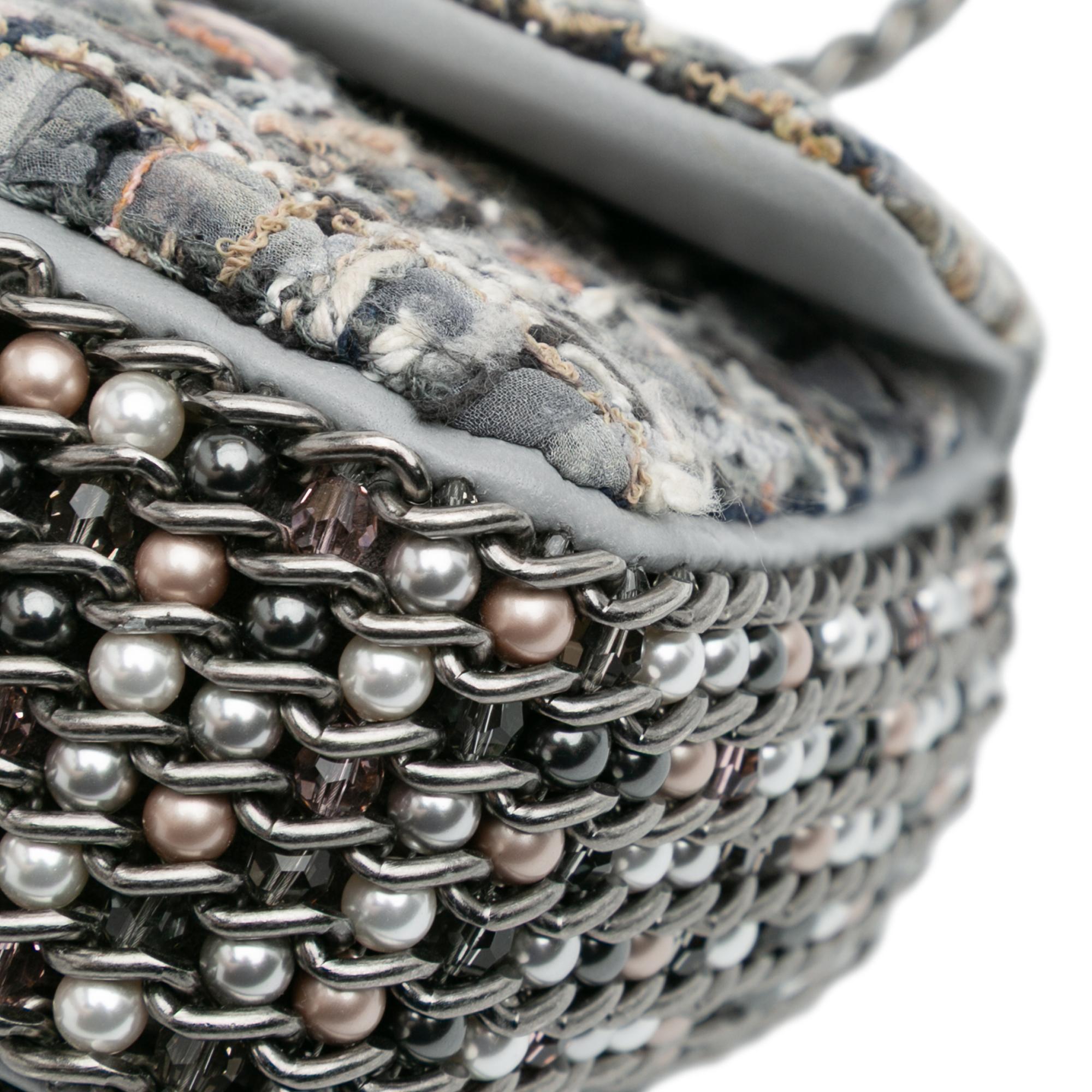 Chanel Mini Quilted Tweed River of Pearls Flap