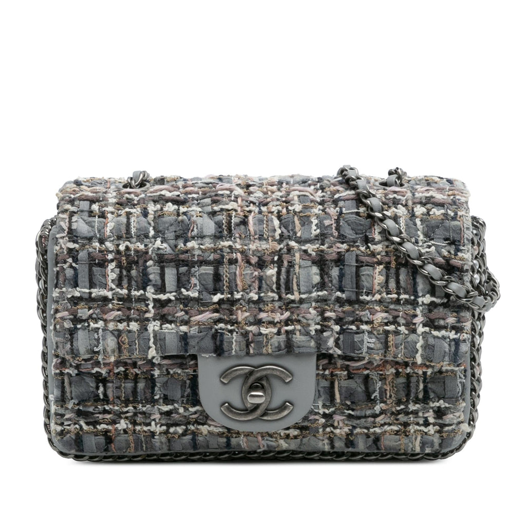 Chanel Mini Quilted Tweed River of Pearls Flap