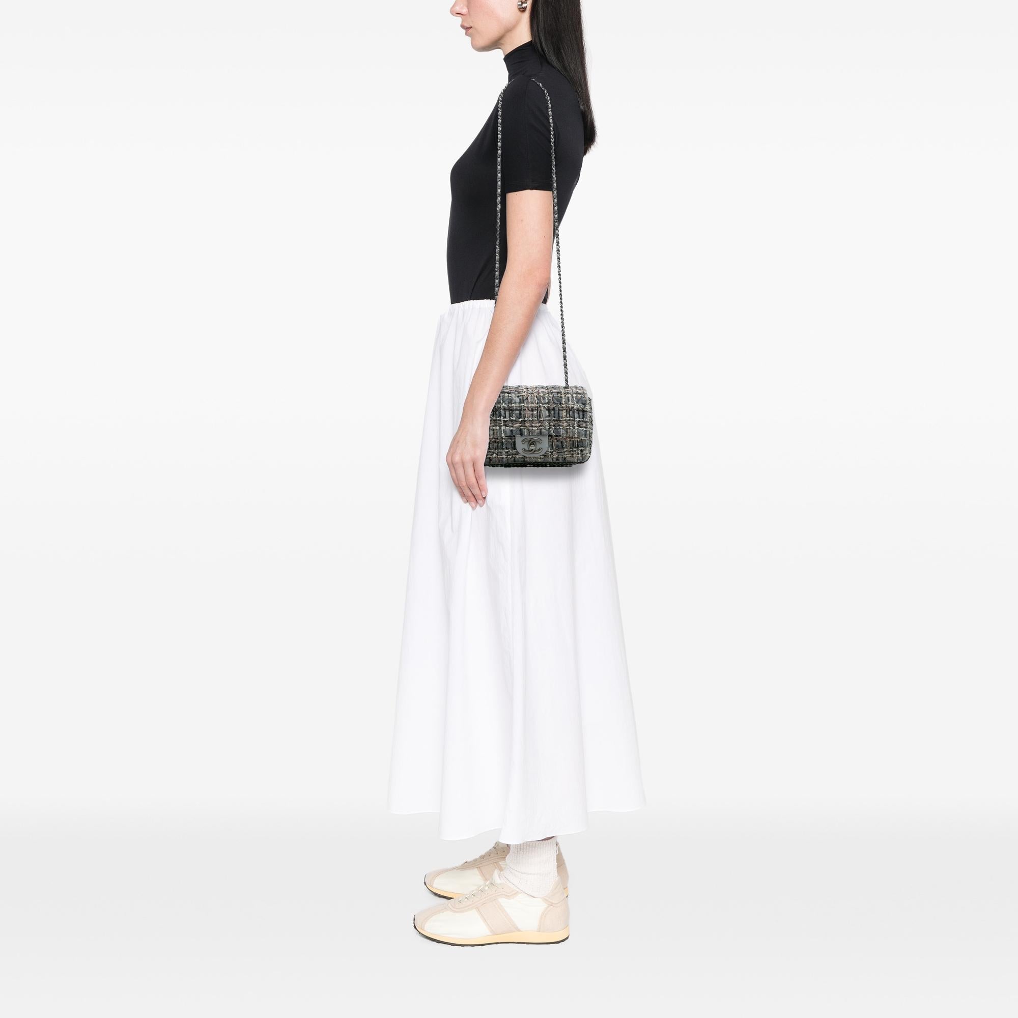 Chanel Mini Quilted Tweed River of Pearls Flap