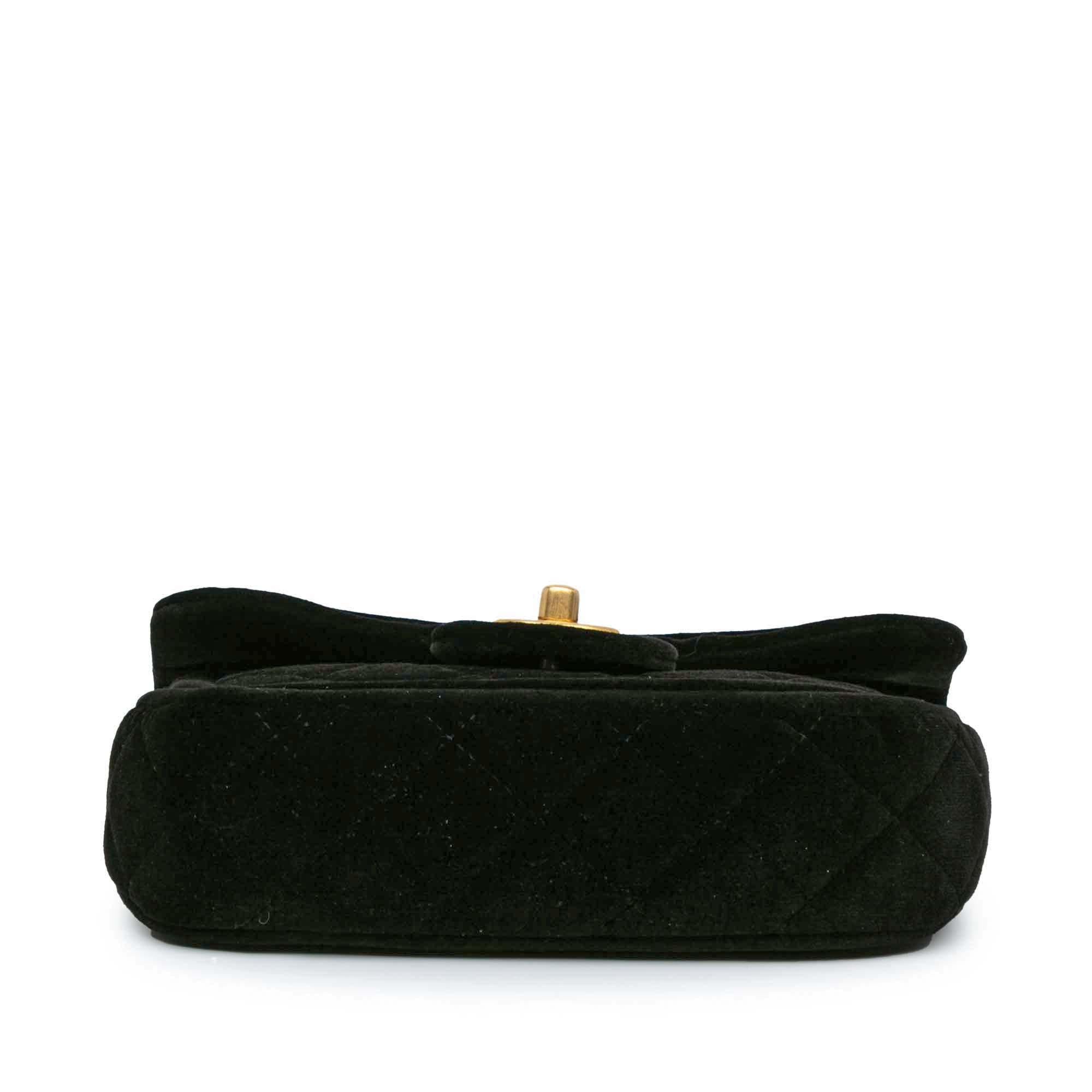 Chanel Mini Quilted Velvet Double Frame Flap