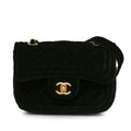 Chanel Mini Quilted Velvet Double Frame Flap