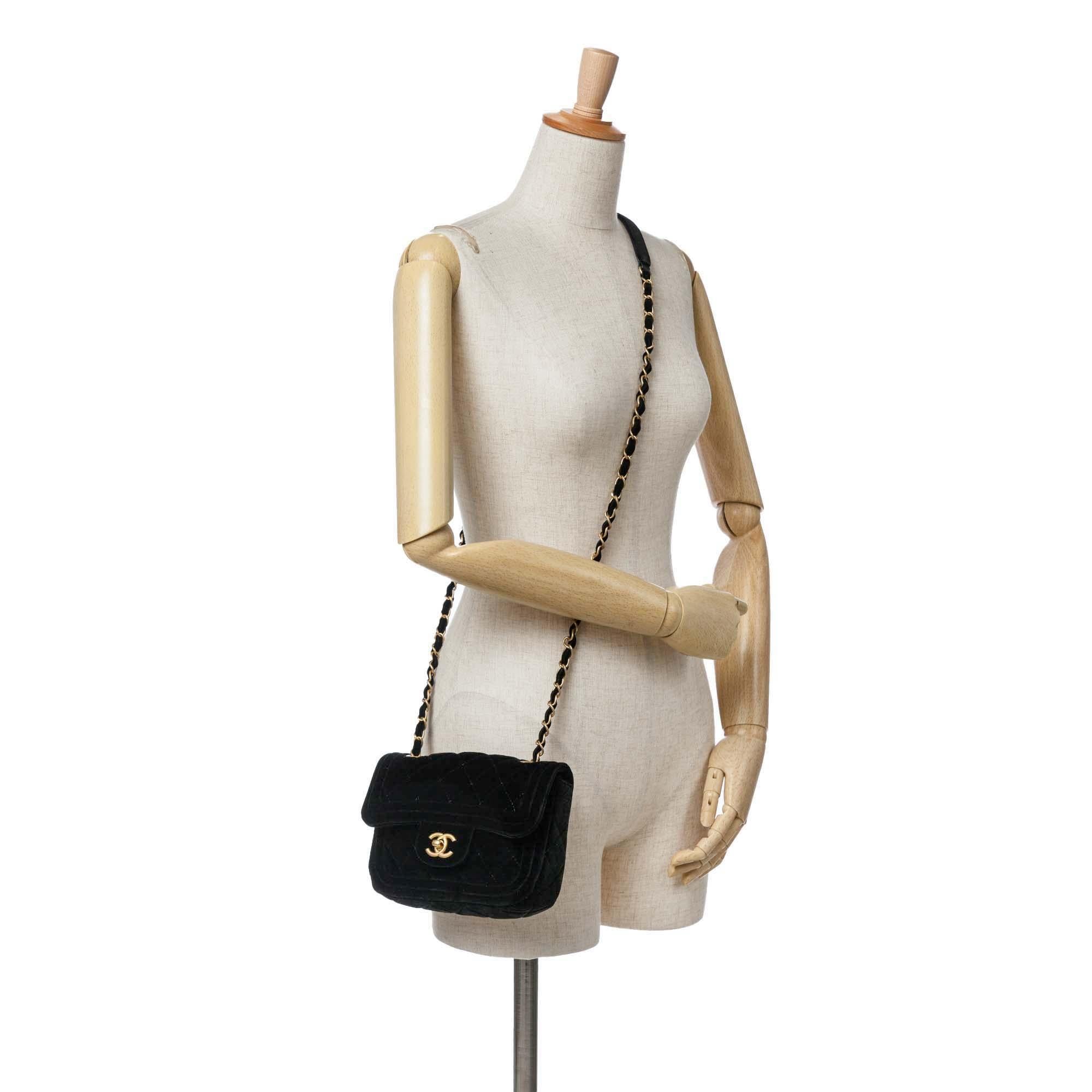 Chanel Mini Quilted Velvet Double Frame Flap