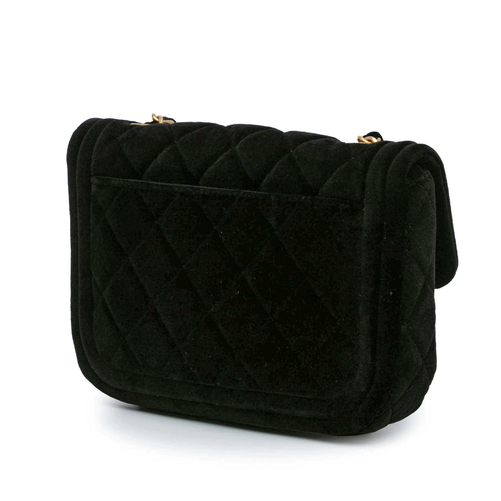 Chanel Mini Quilted Velvet Double Frame Flap