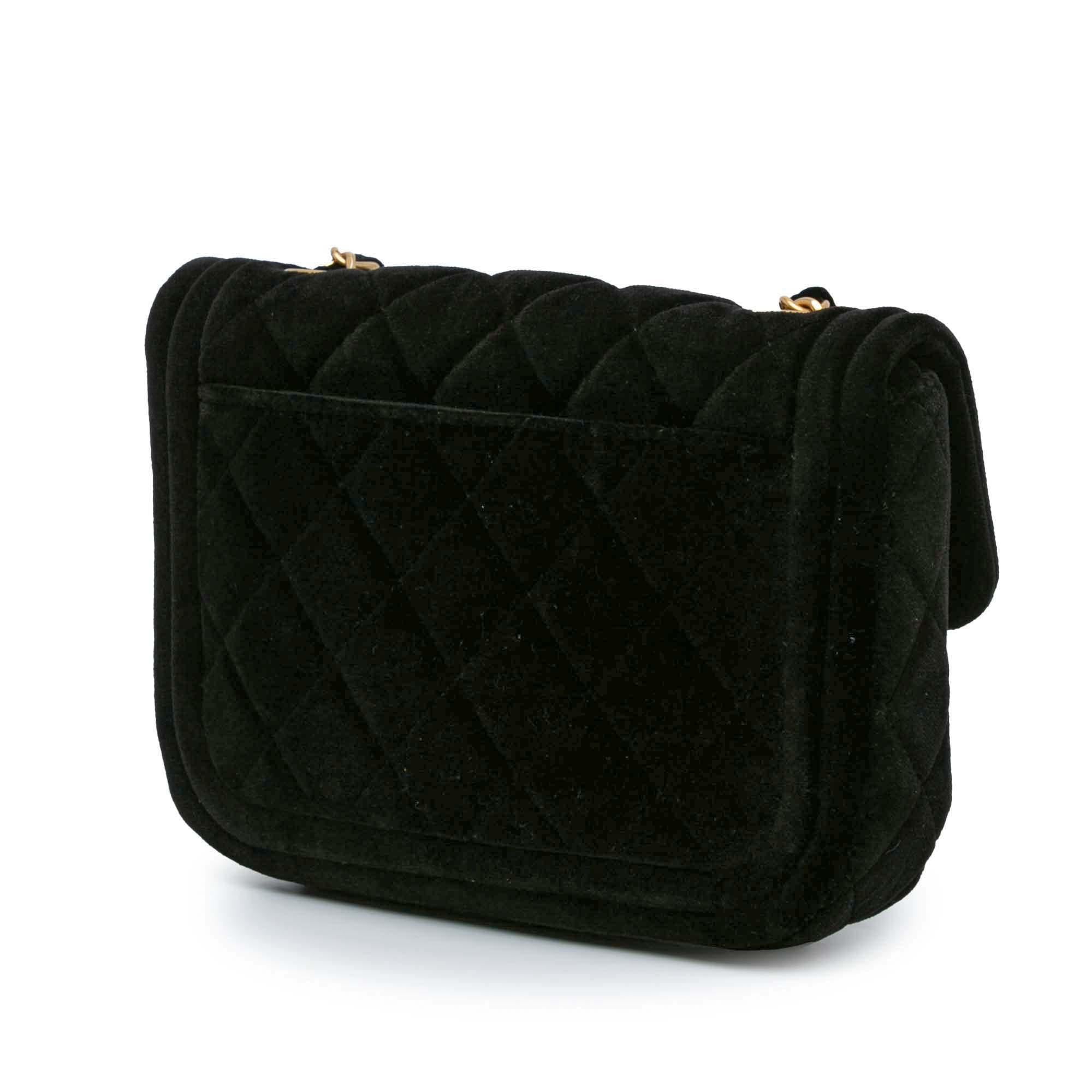 Chanel Mini Quilted Velvet Double Frame Flap