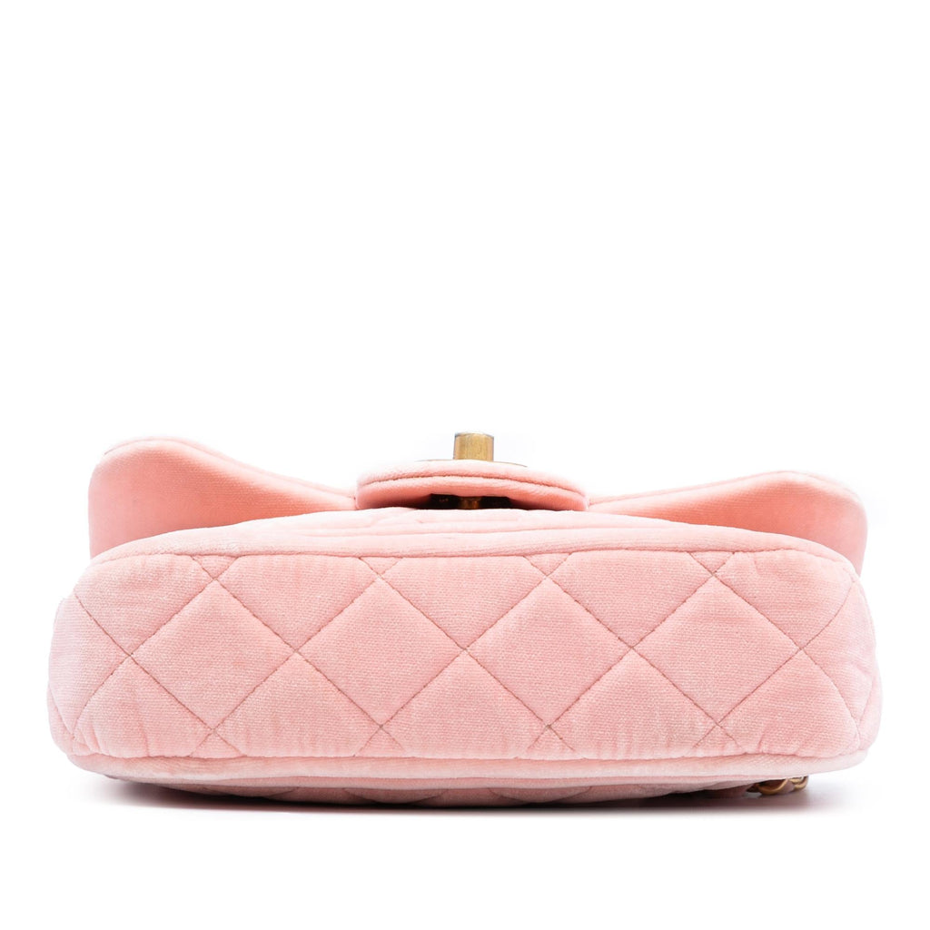 Chanel Mini Quilted Velvet Double Frame Flap