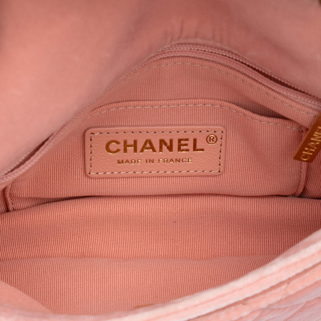 Chanel Mini Quilted Velvet Double Frame Flap