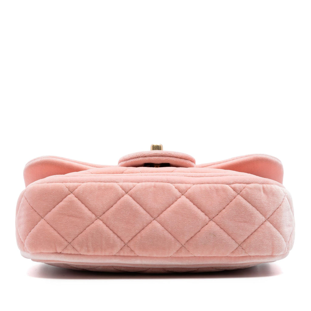 Chanel Mini Quilted Velvet Double Frame Flap