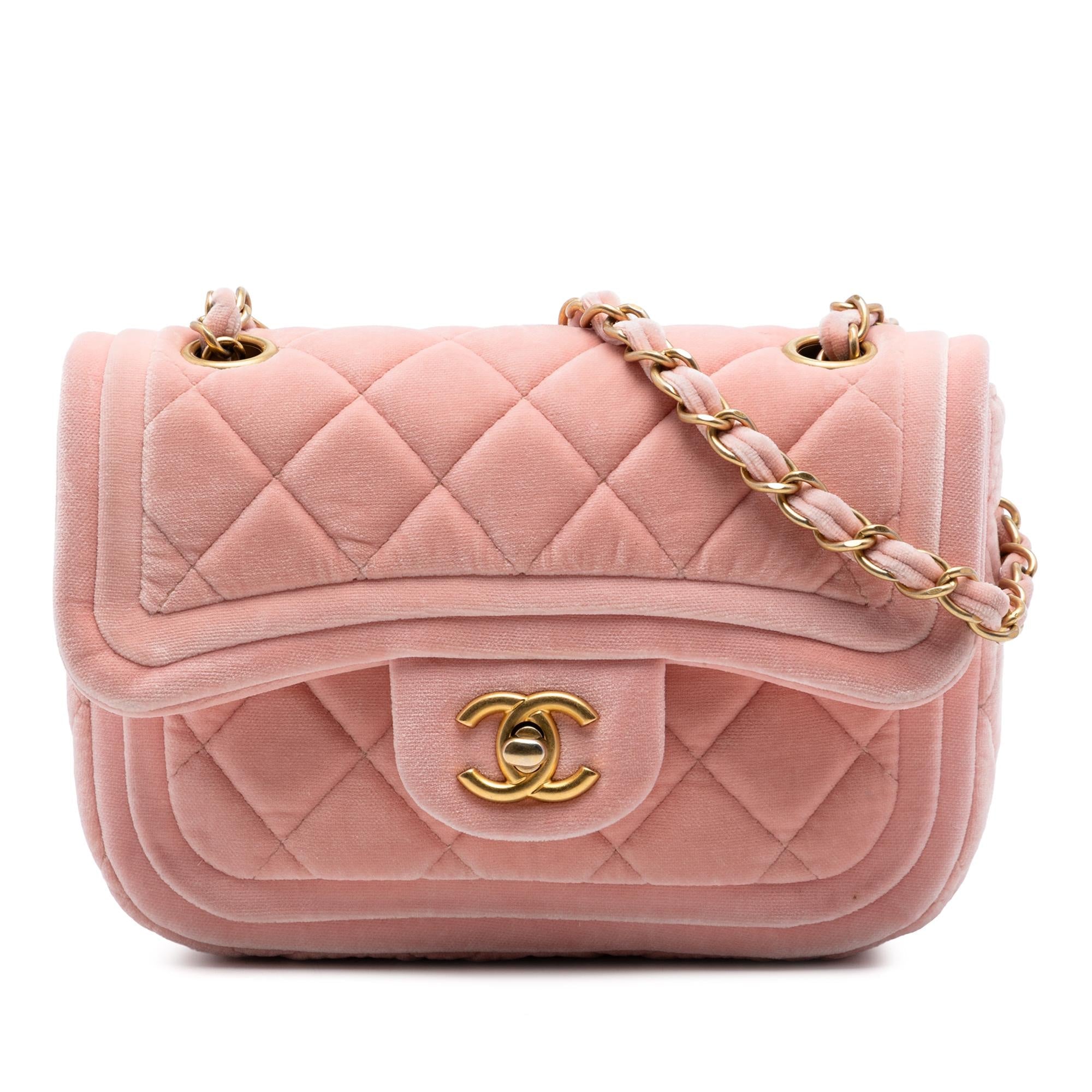 Chanel Mini Quilted Velvet Double Frame Flap