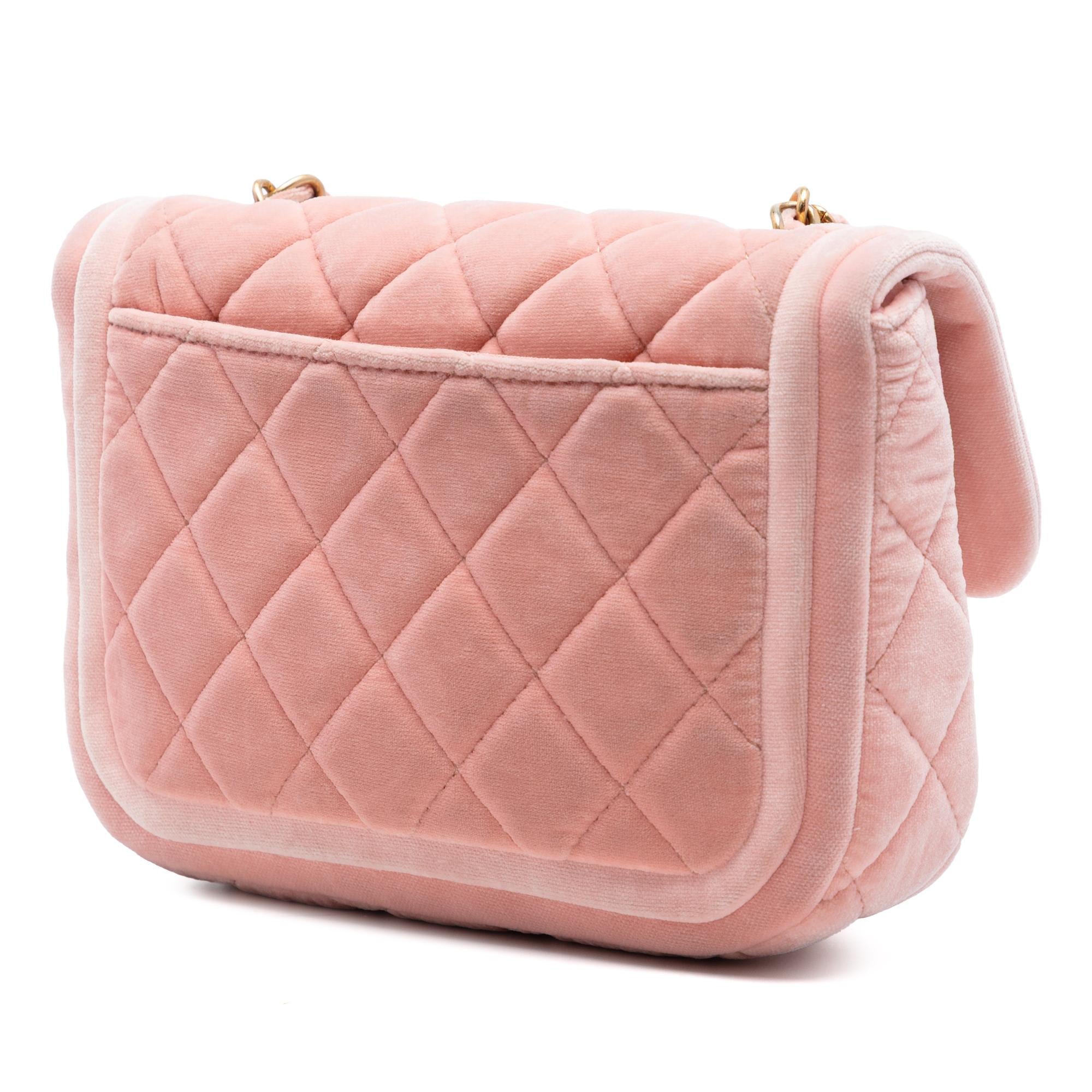 Chanel Mini Quilted Velvet Double Frame Flap