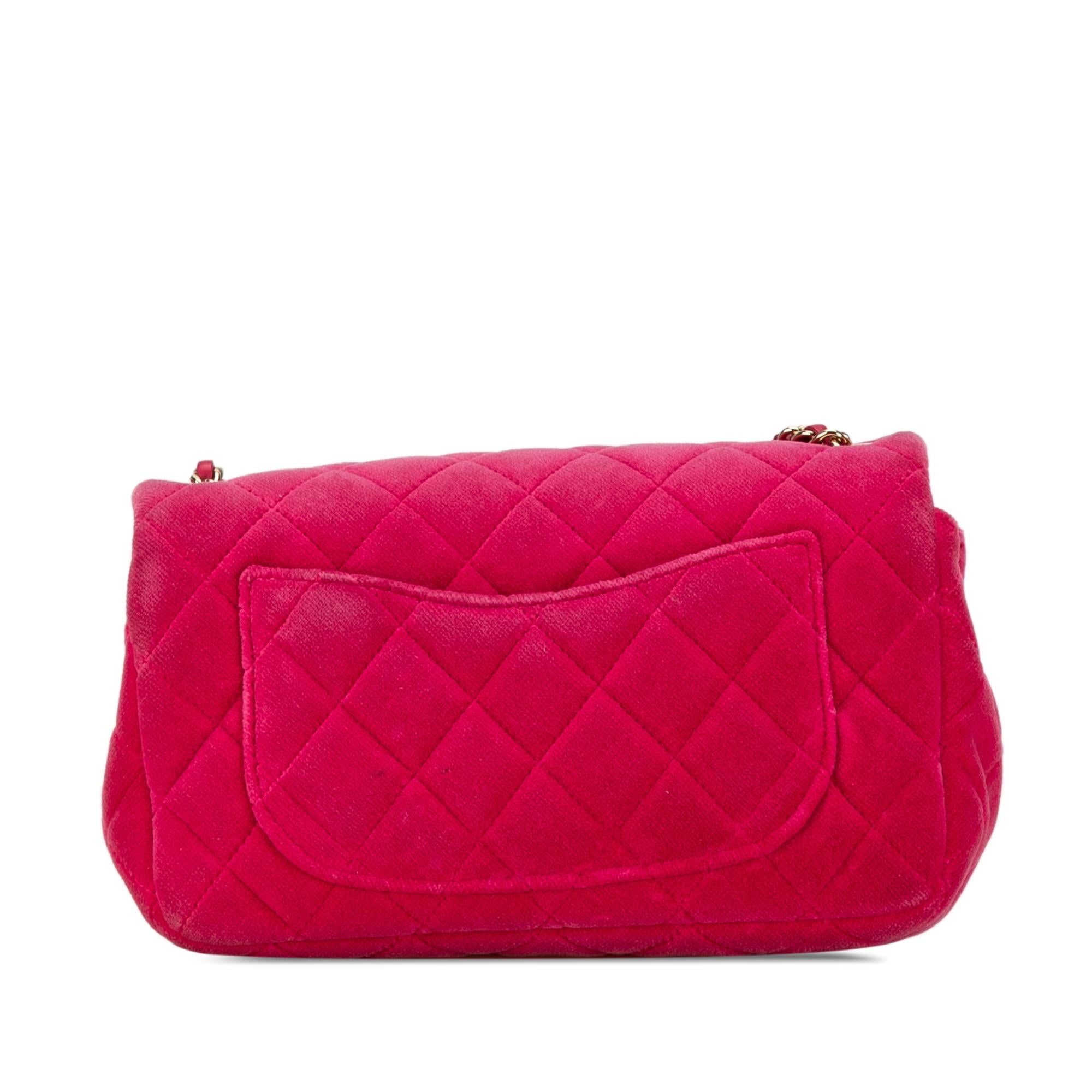 Chanel Mini Quilted Velvet Pearl Crush Single Flap