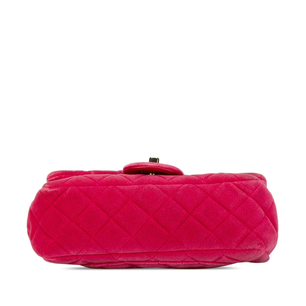 Chanel Mini Quilted Velvet Pearl Crush Single Flap