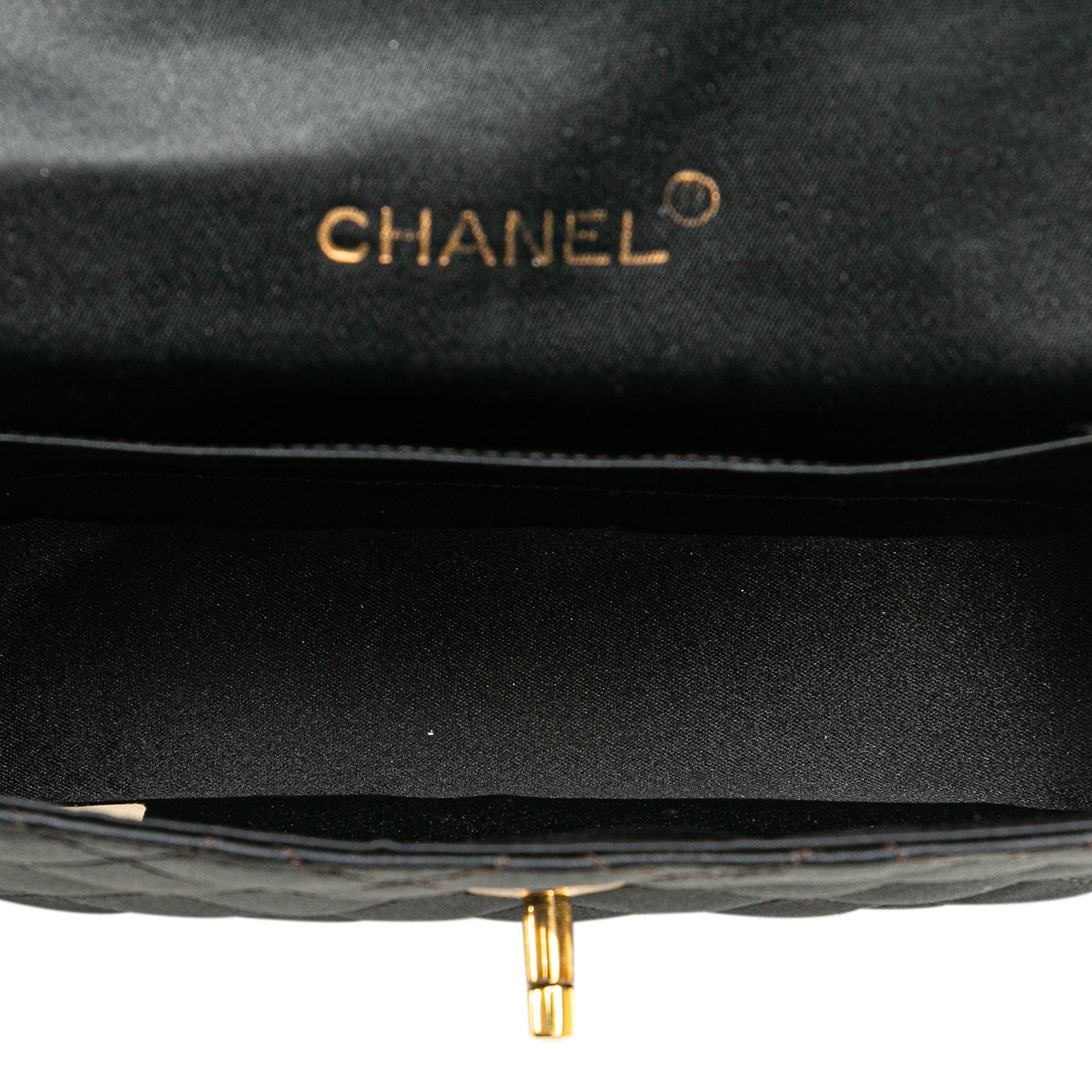 Chanel Mini Rectangular CC Quilted Satin Flap