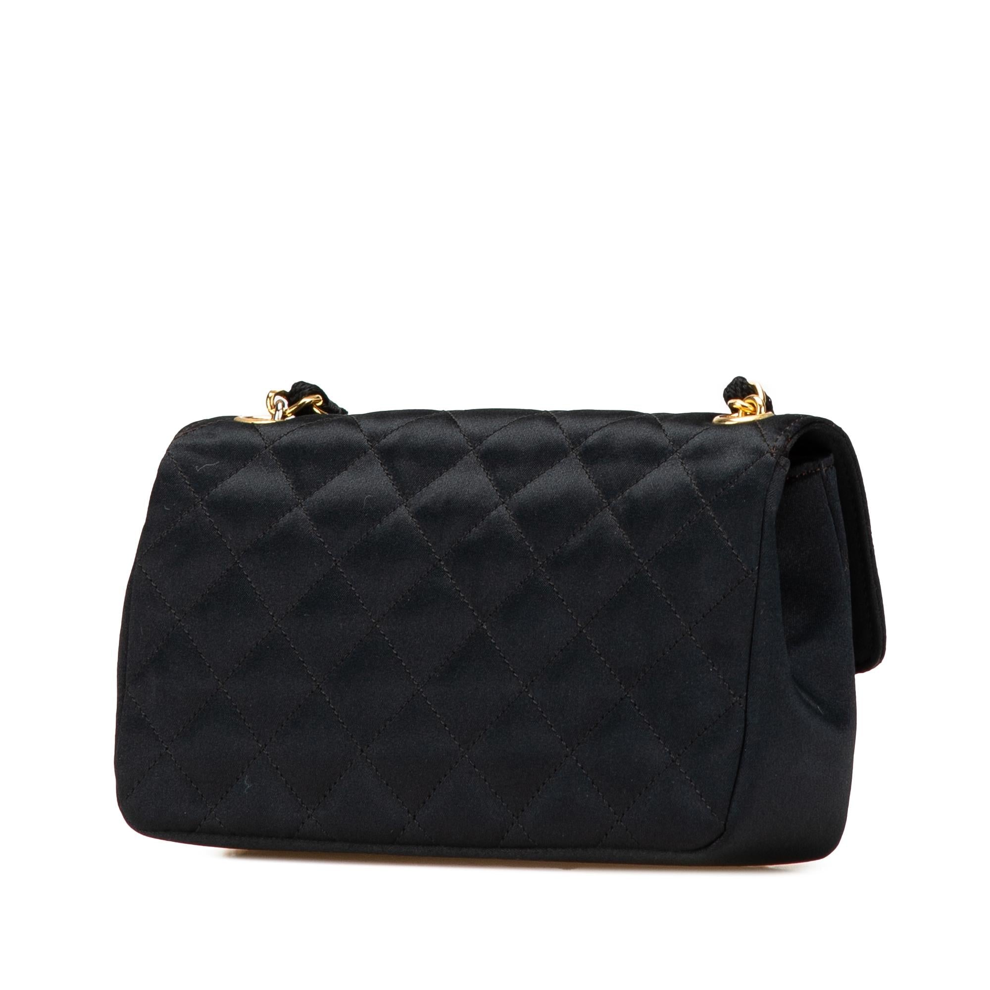 Chanel Mini Rectangular CC Quilted Satin Flap