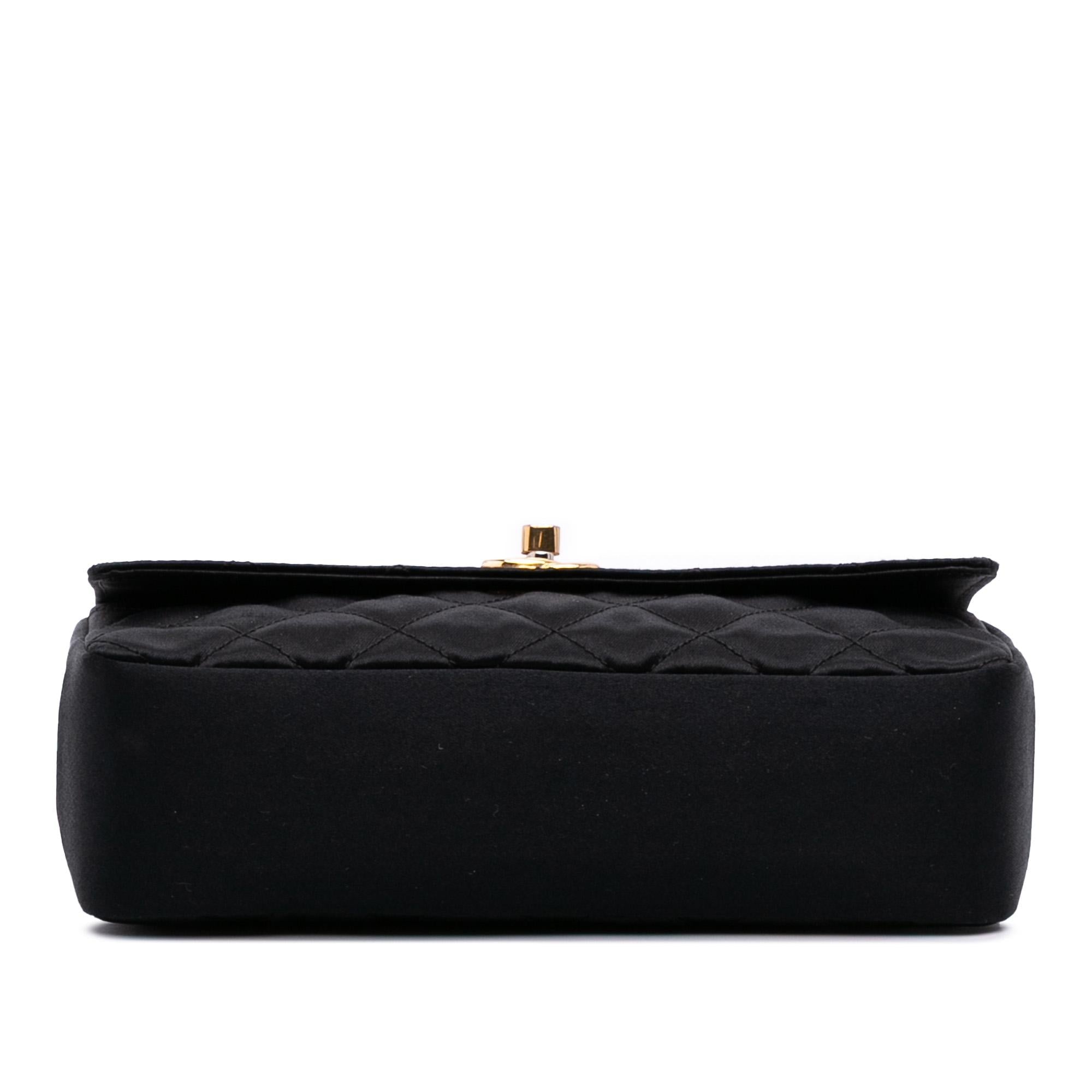 Chanel Mini Rectangular CC Quilted Satin Flap