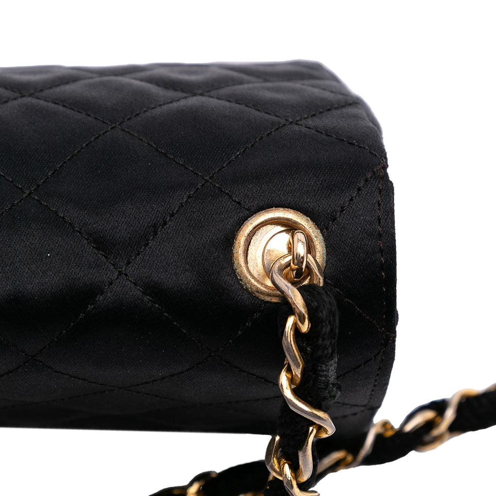 Chanel Mini Rectangular CC Quilted Satin Flap
