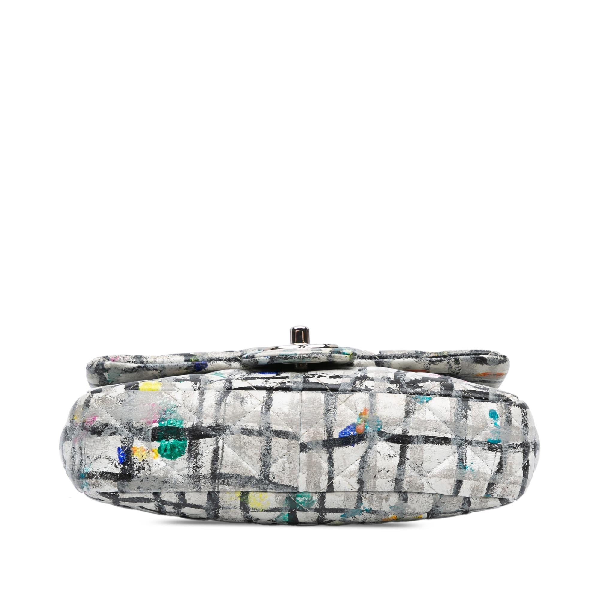 Chanel Mini Rectangular Calfskin Hand Painted Graffiti Flap