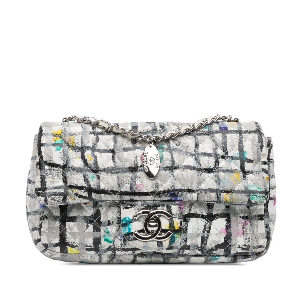 Chanel Mini Rectangular Calfskin Hand Painted Graffiti Flap