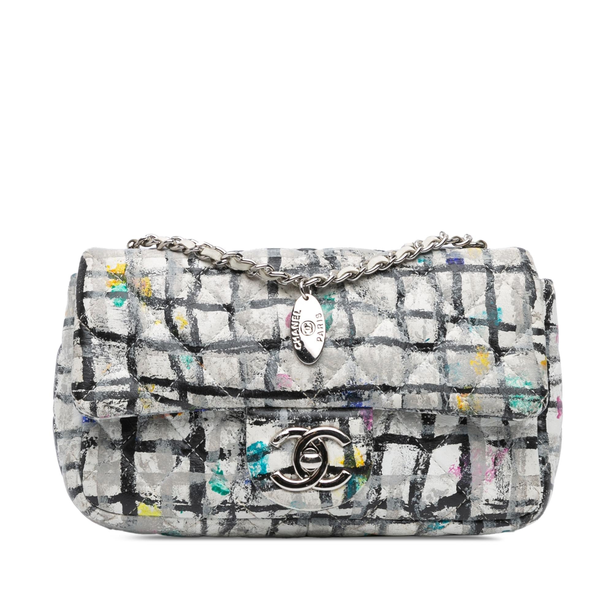 Chanel Mini Rectangular Calfskin Hand Painted Graffiti Flap