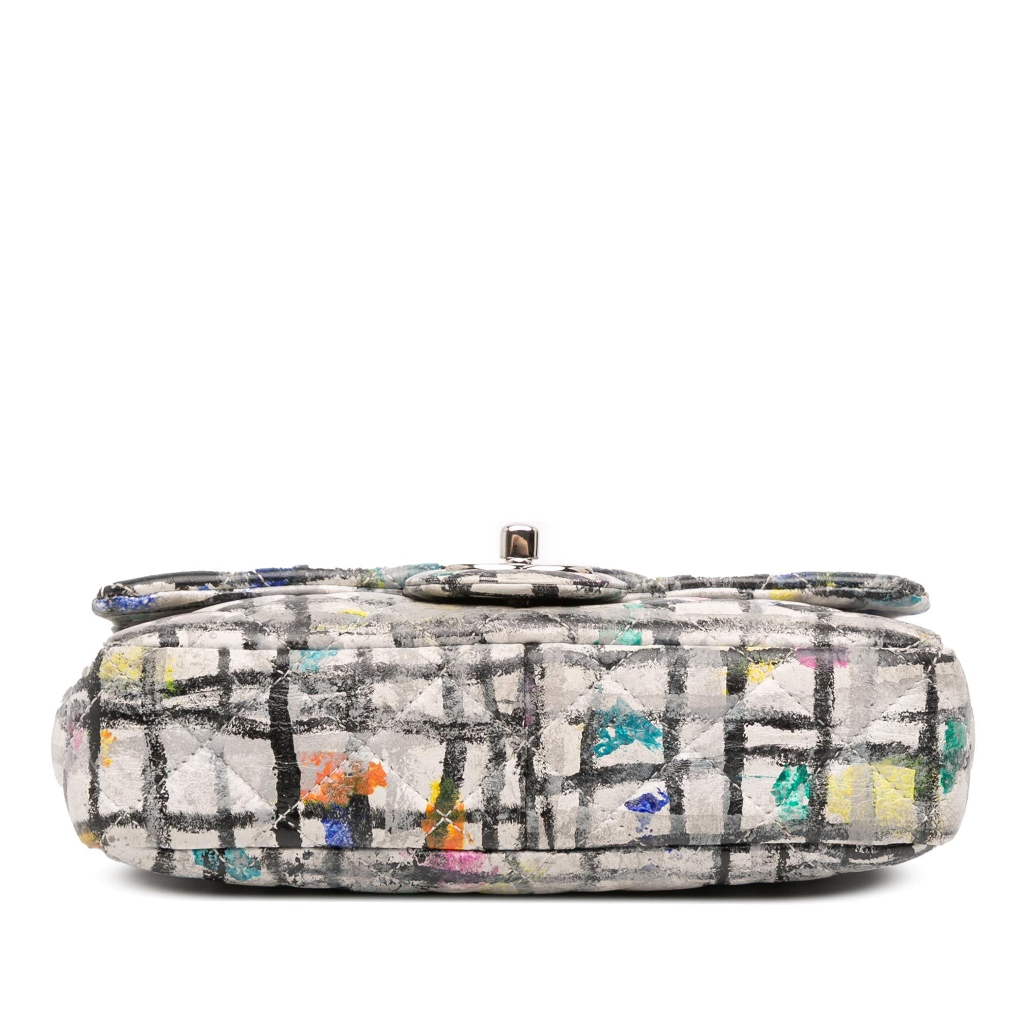 Chanel Mini Rectangular Calfskin Hand Painted Graffiti Flap