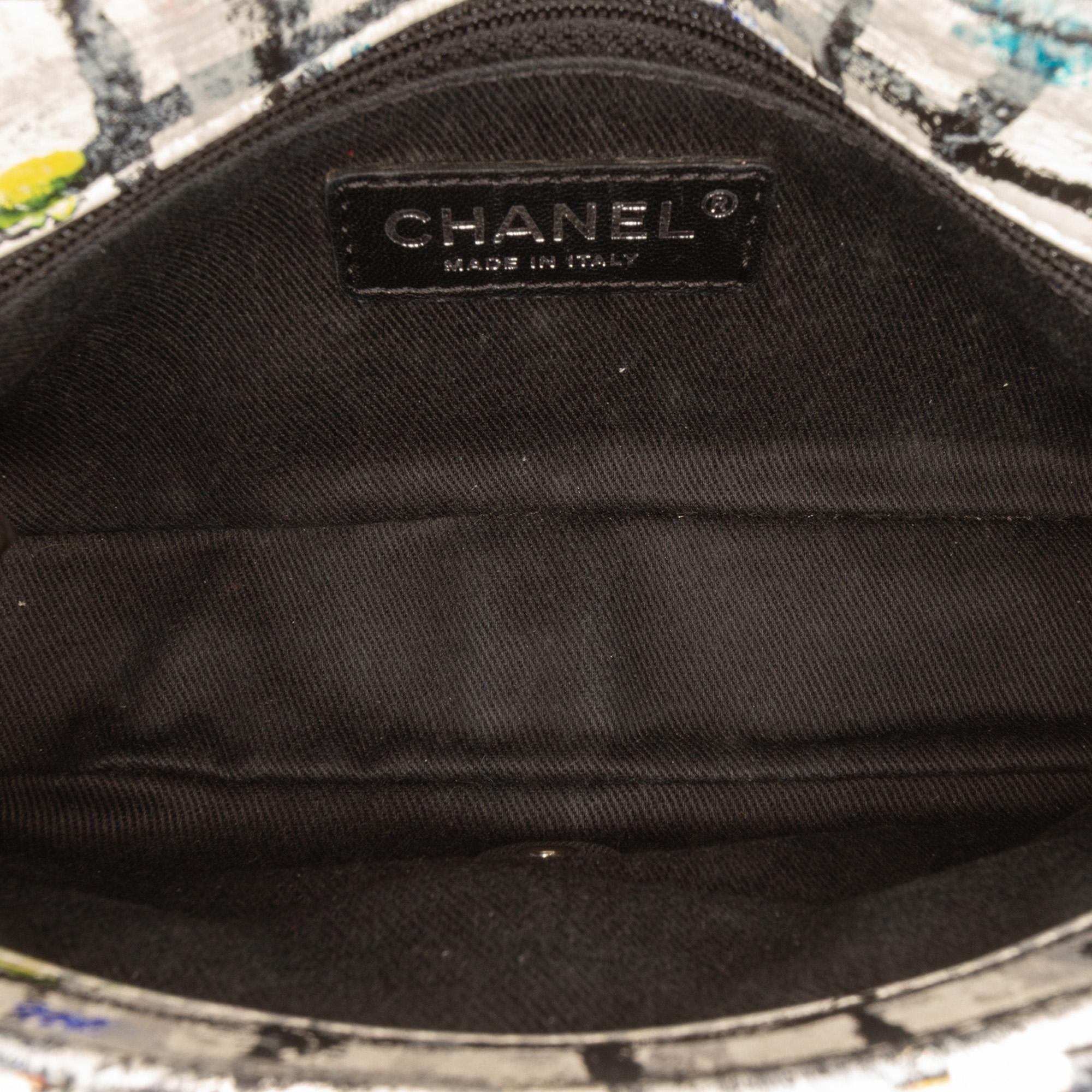 Chanel Mini Rectangular Calfskin Hand Painted Graffiti Flap