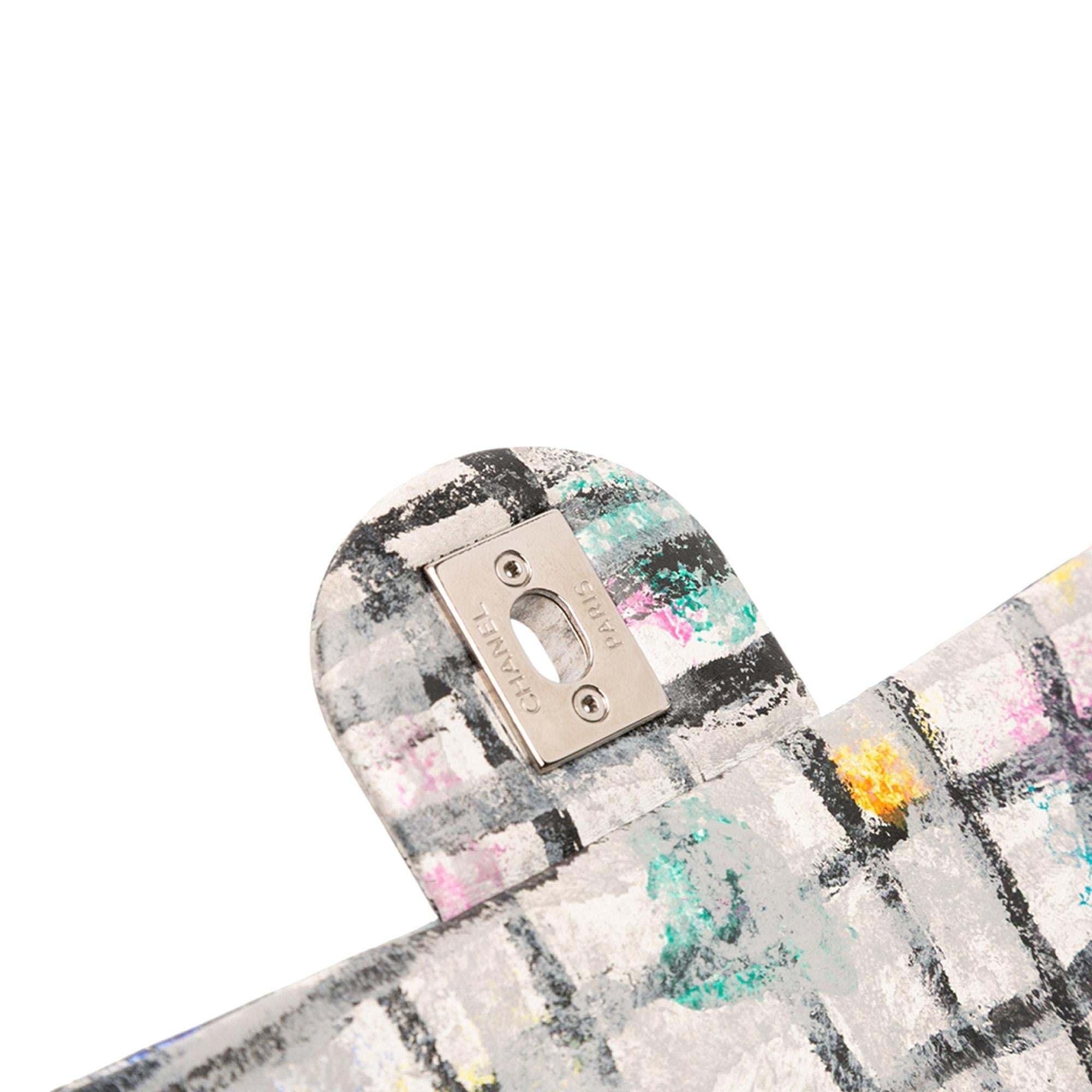 Chanel Mini Rectangular Calfskin Hand Painted Graffiti Flap
