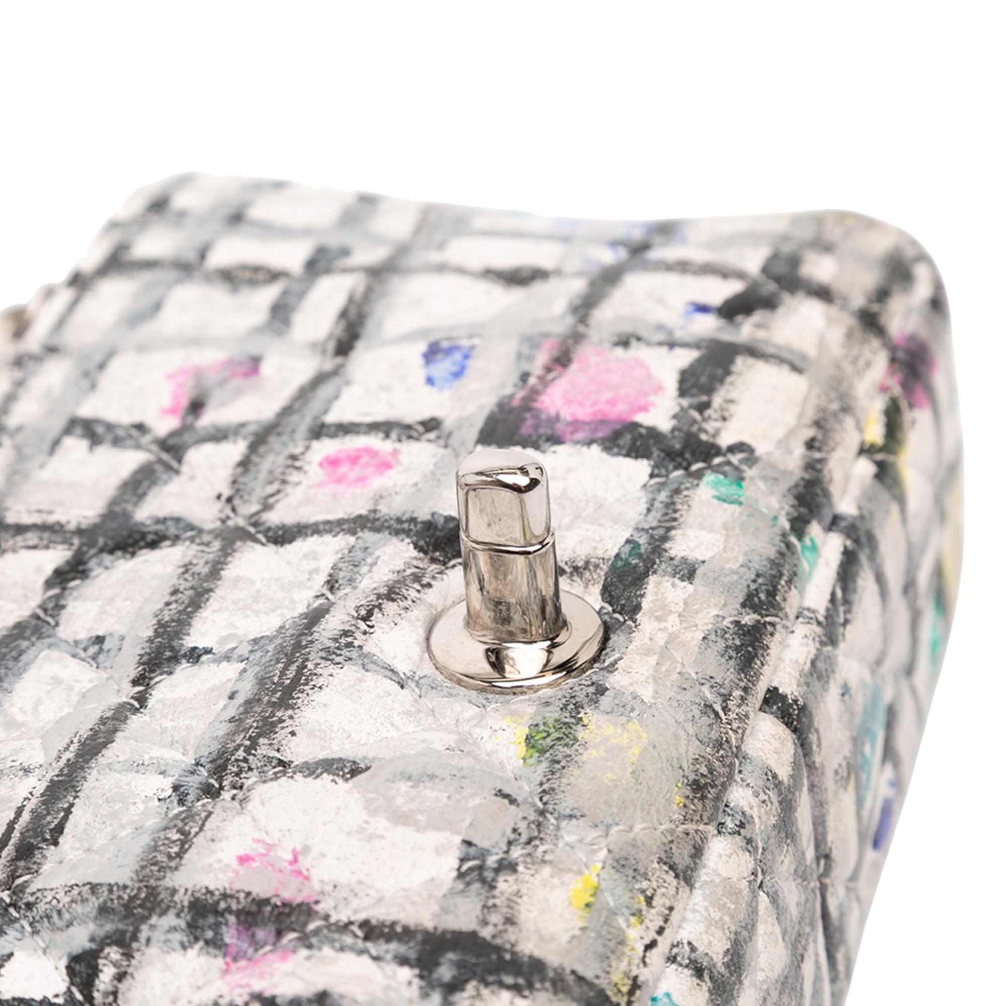Chanel Mini Rectangular Calfskin Hand Painted Graffiti Flap