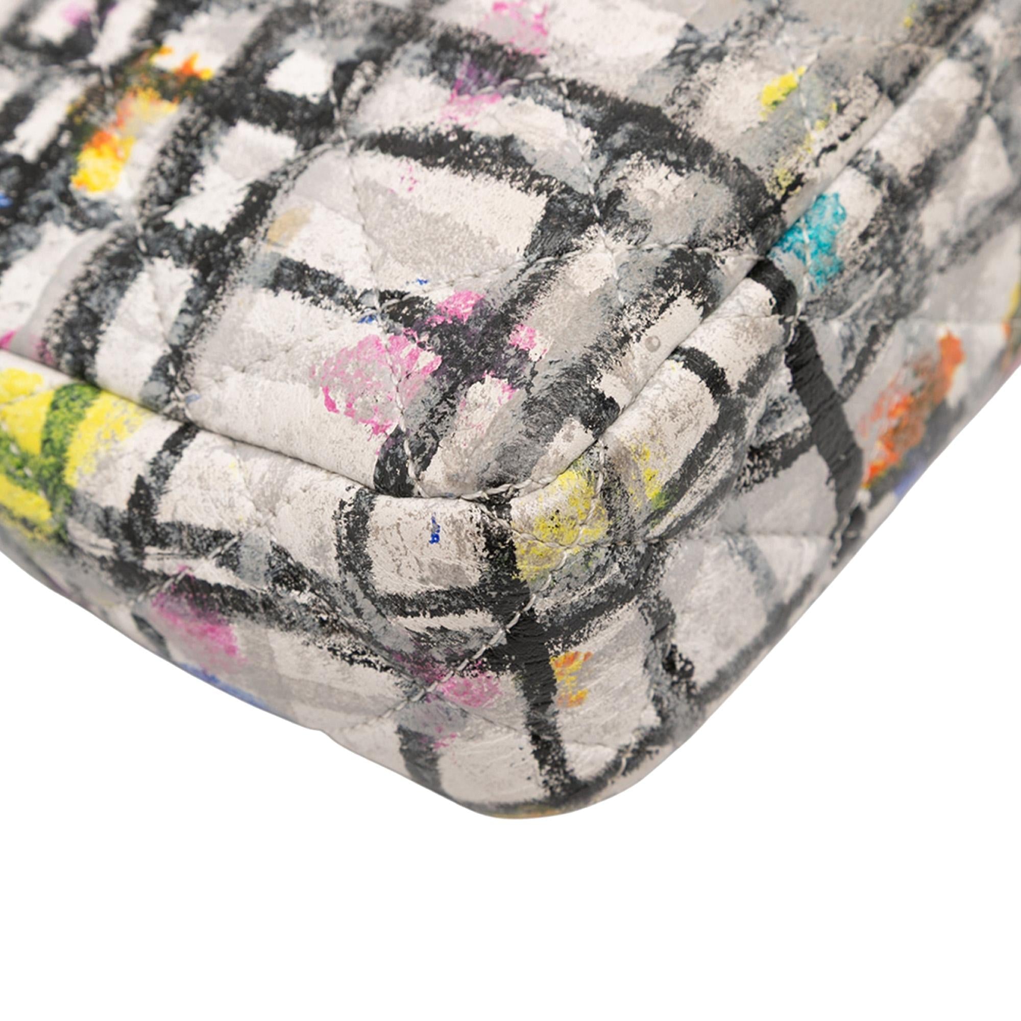 Chanel Mini Rectangular Calfskin Hand Painted Graffiti Flap
