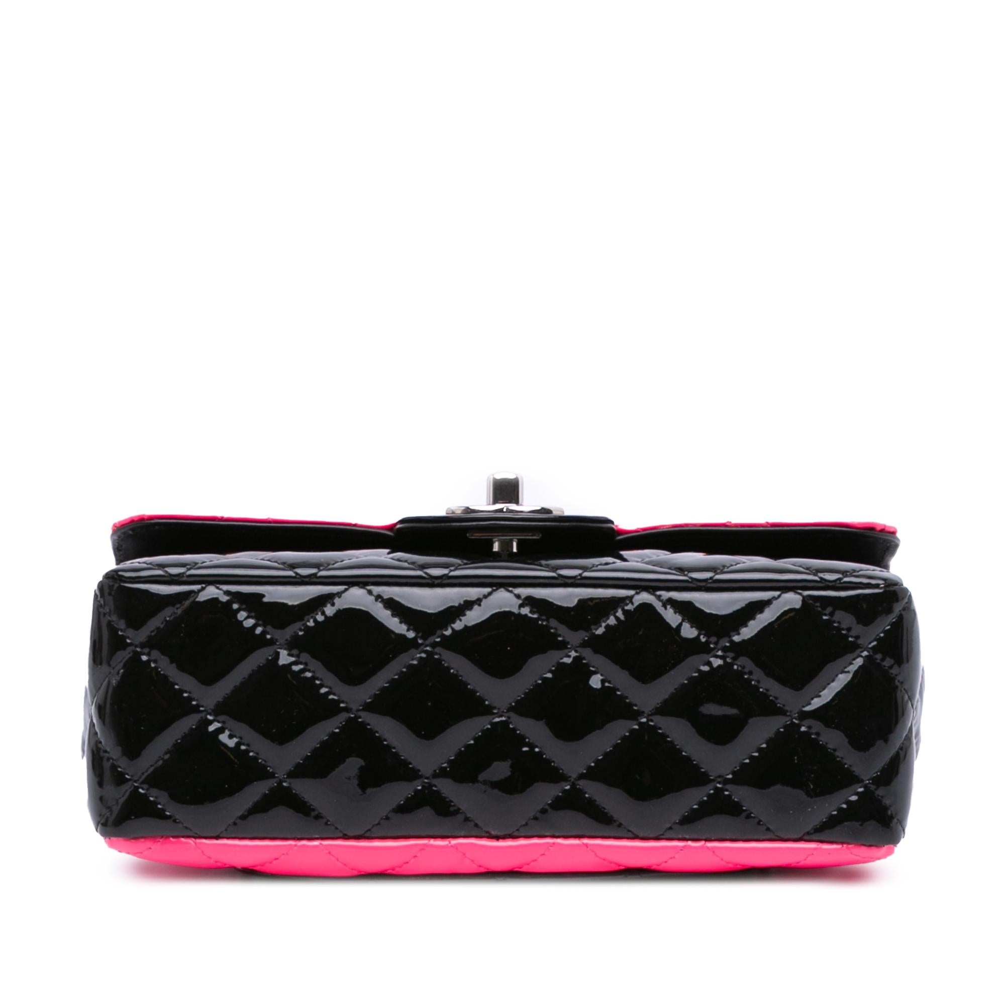 Chanel Mini Rectangular Classic Bicolor Patent Single Flap
