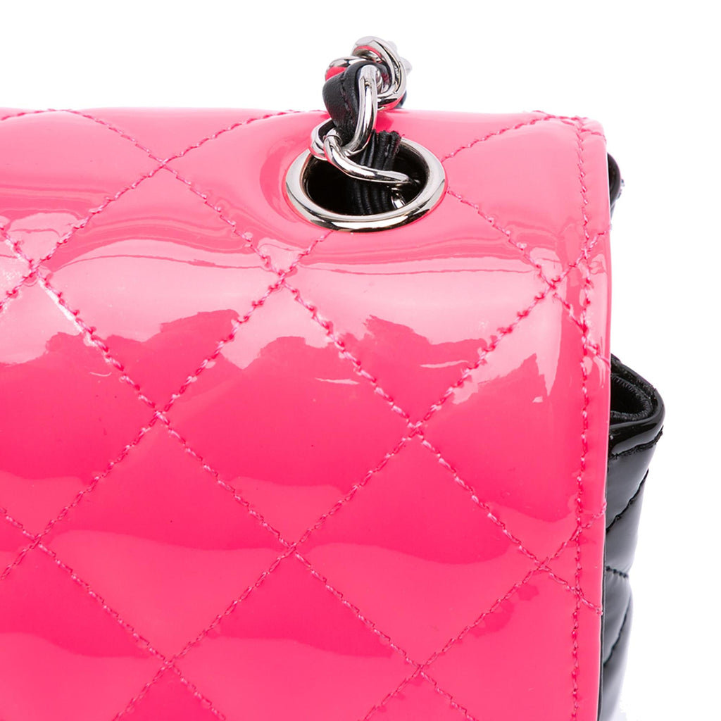 Chanel Mini Rectangular Classic Bicolor Patent Single Flap
