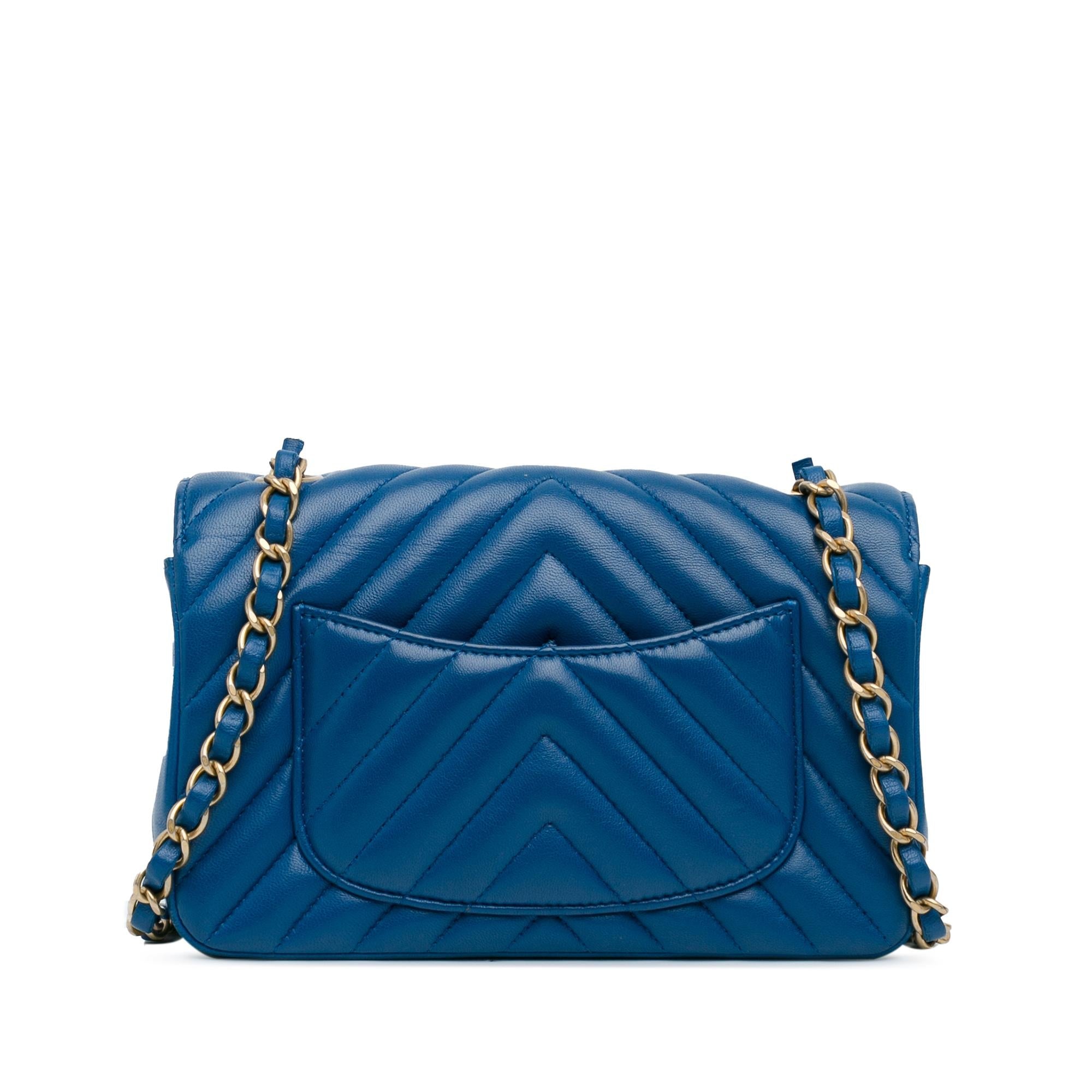 Chanel Mini Rectangular Classic Chevron Lambskin Single Flap (SHG-CNl6l7)