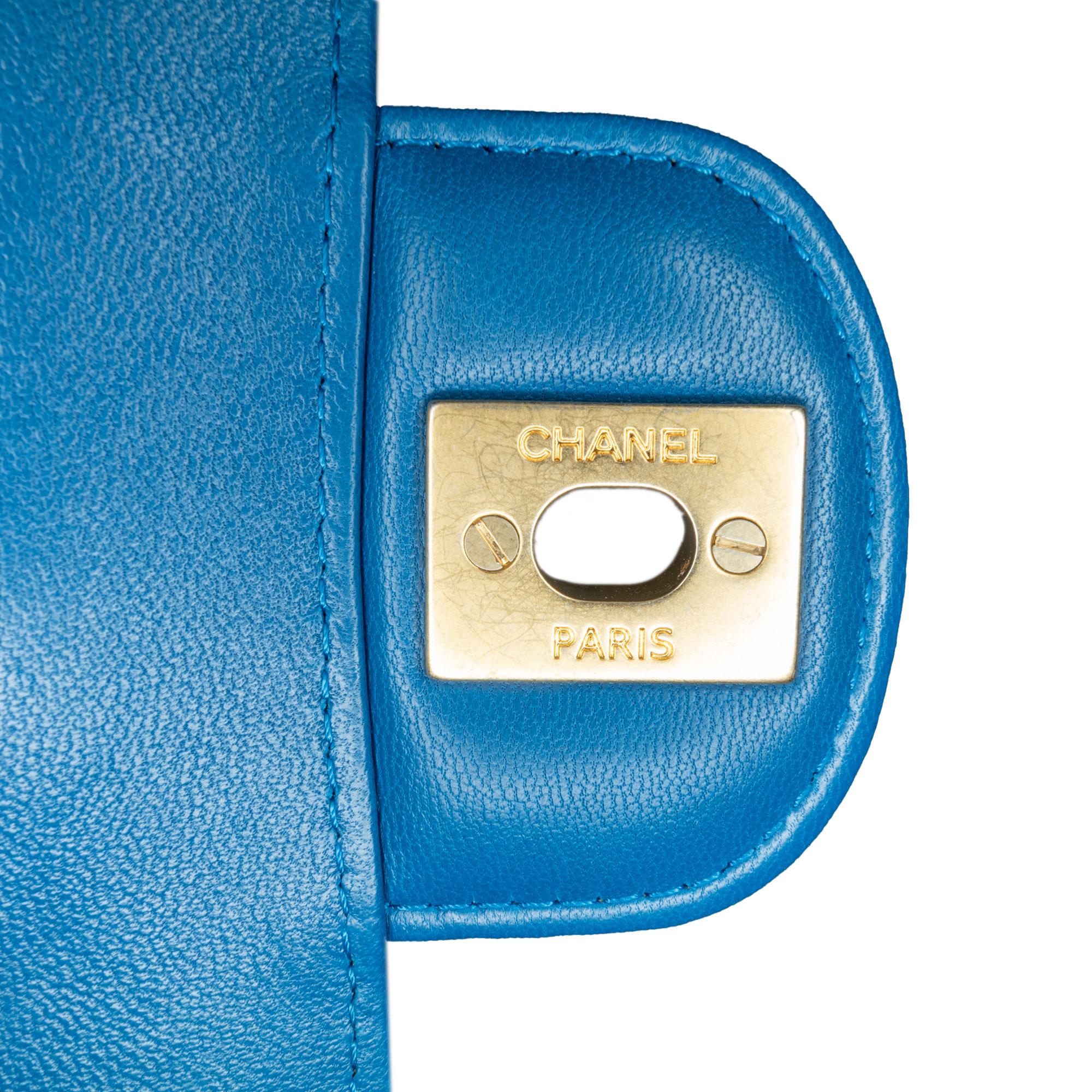 Chanel Mini Rectangular Classic Chevron Lambskin Single Flap (SHG-CNl6l7)
