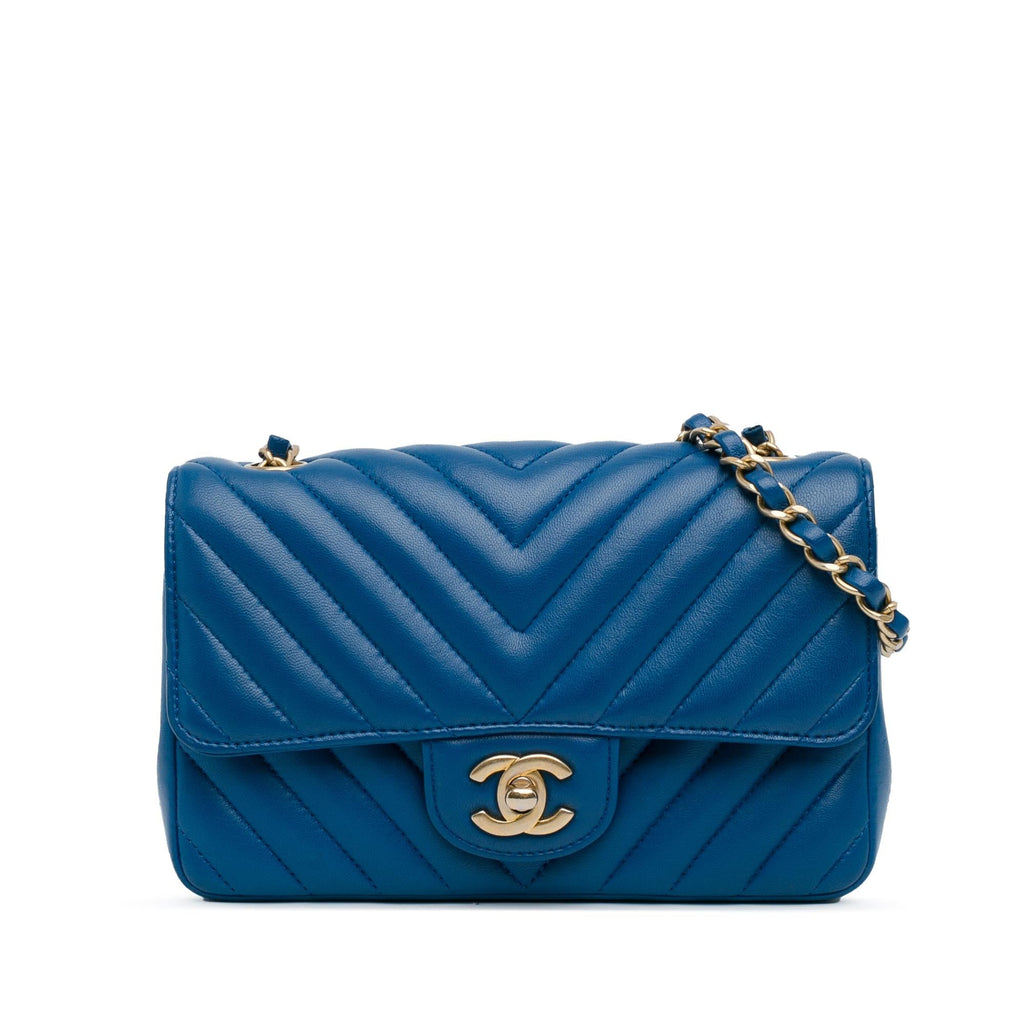 Chanel Mini Rectangular Classic Chevron Lambskin Single Flap (SHG-CNl6l7)