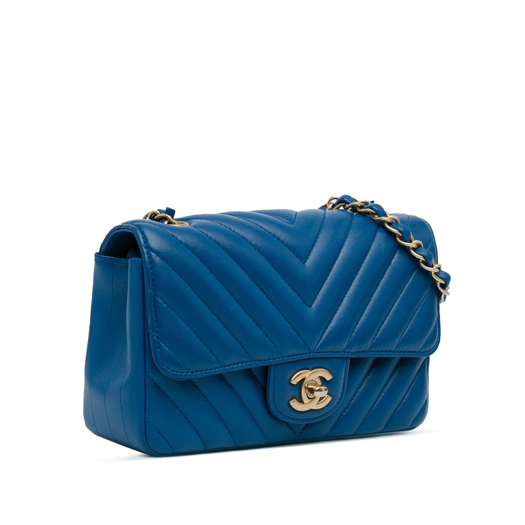 Chanel Mini Rectangular Classic Chevron Lambskin Single Flap (SHG-CNl6l7)