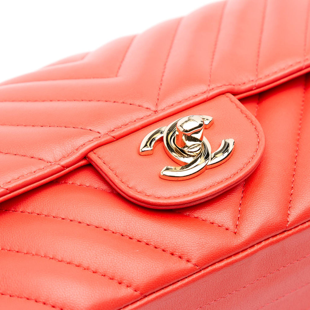 Chanel Mini Rectangular Classic Chevron Lambskin Single Flap