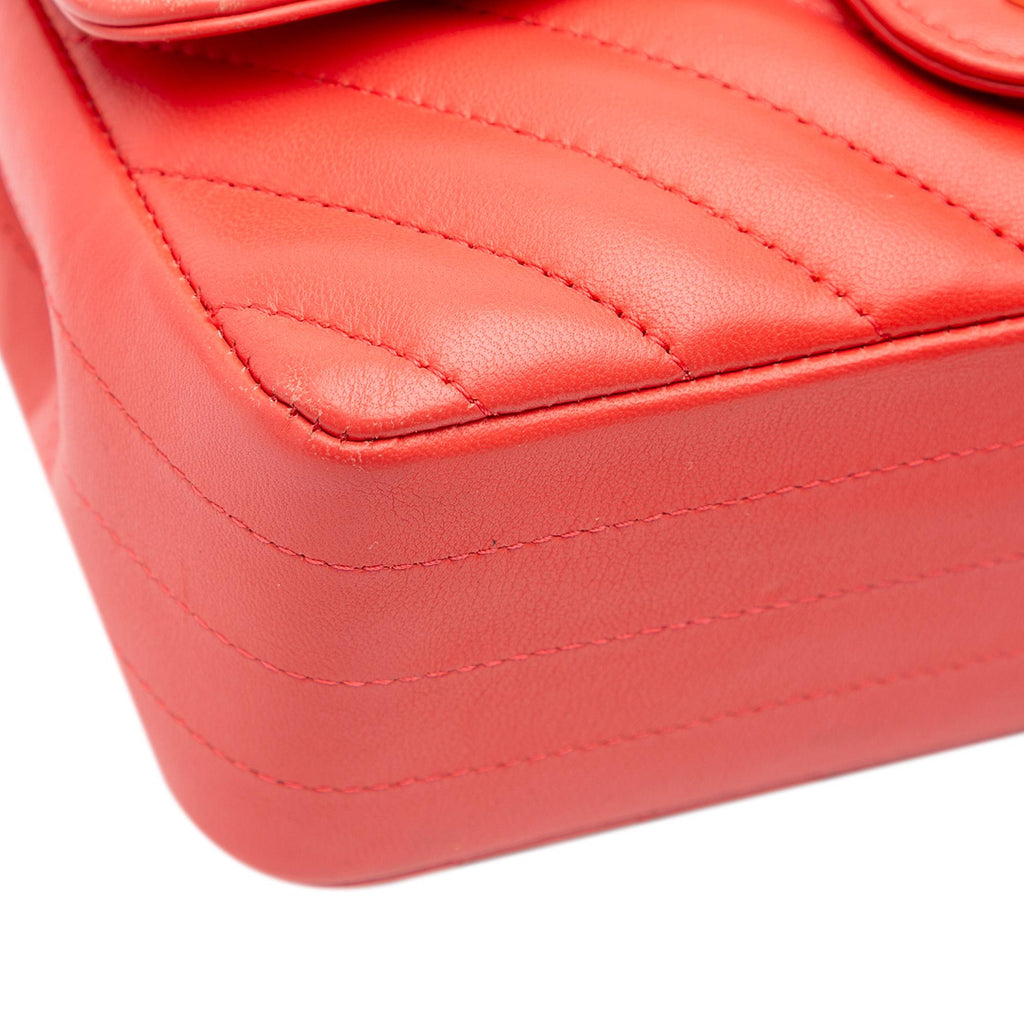 Chanel Mini Rectangular Classic Chevron Lambskin Single Flap