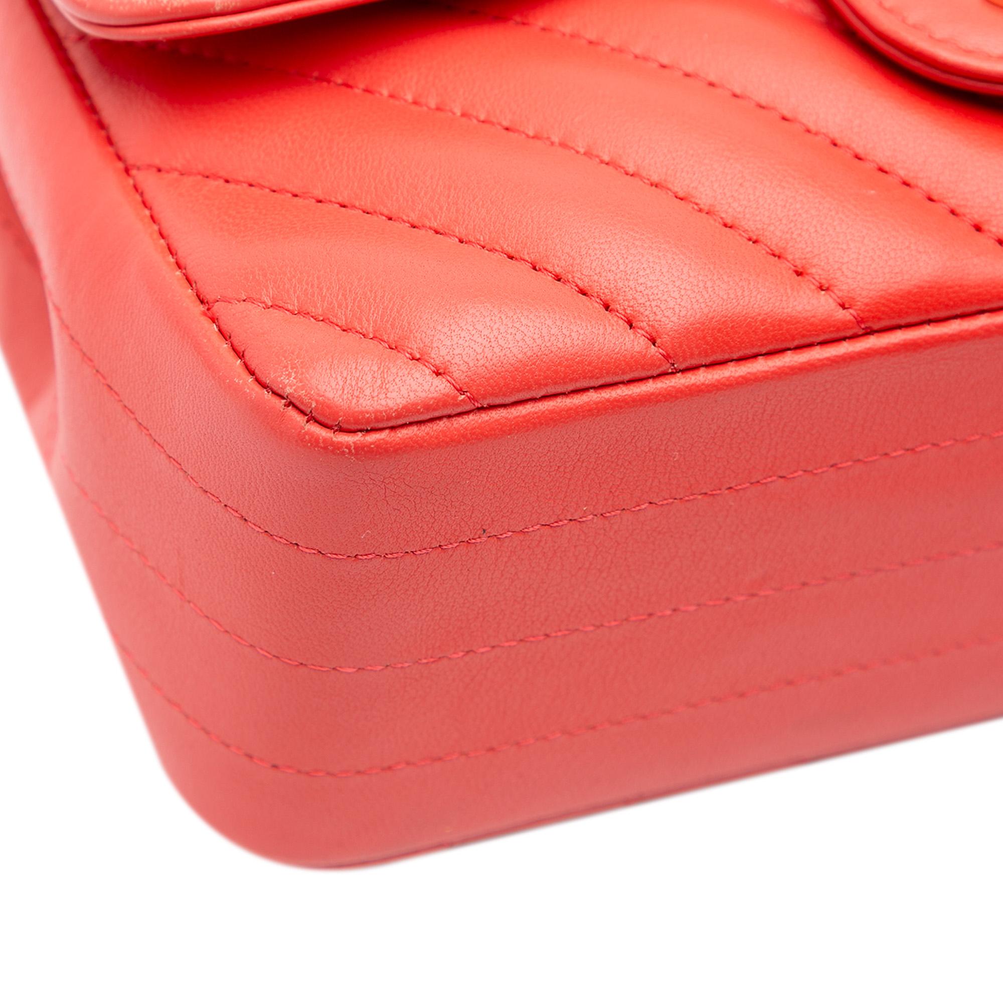 Chanel Mini Rectangular Classic Chevron Lambskin Single Flap