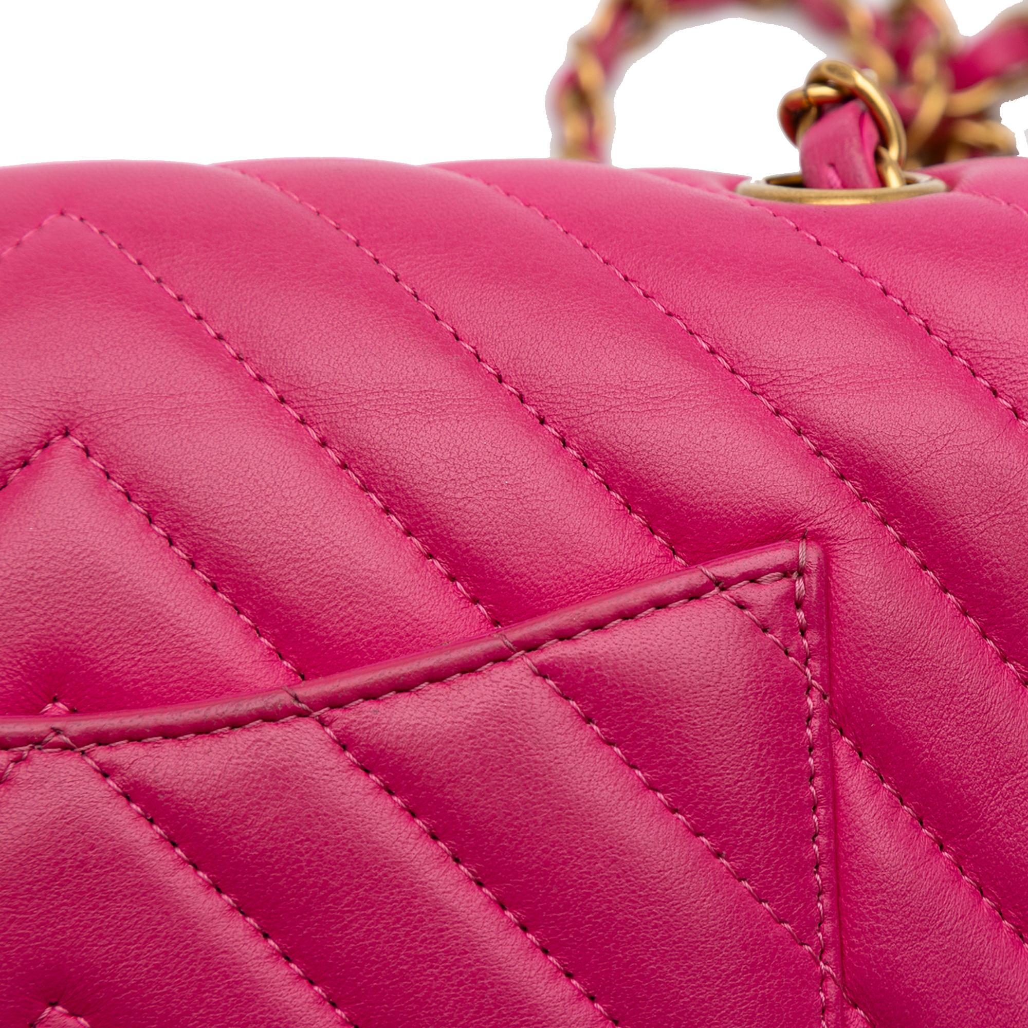 Chanel Mini Rectangular Classic Chevron Lambskin Single Flap