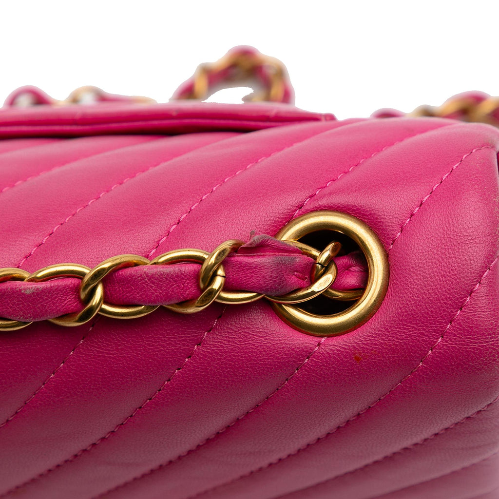 Chanel Mini Rectangular Classic Chevron Lambskin Single Flap