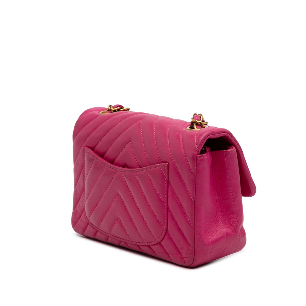 Chanel Mini Rectangular Classic Chevron Lambskin Single Flap