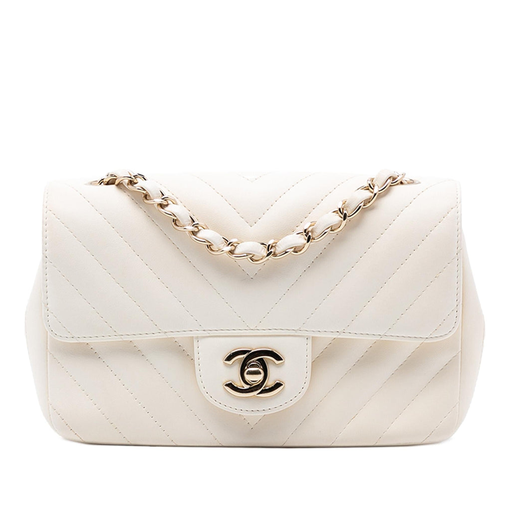 Chanel Mini Rectangular Classic Chevron Lambskin Single Flap
