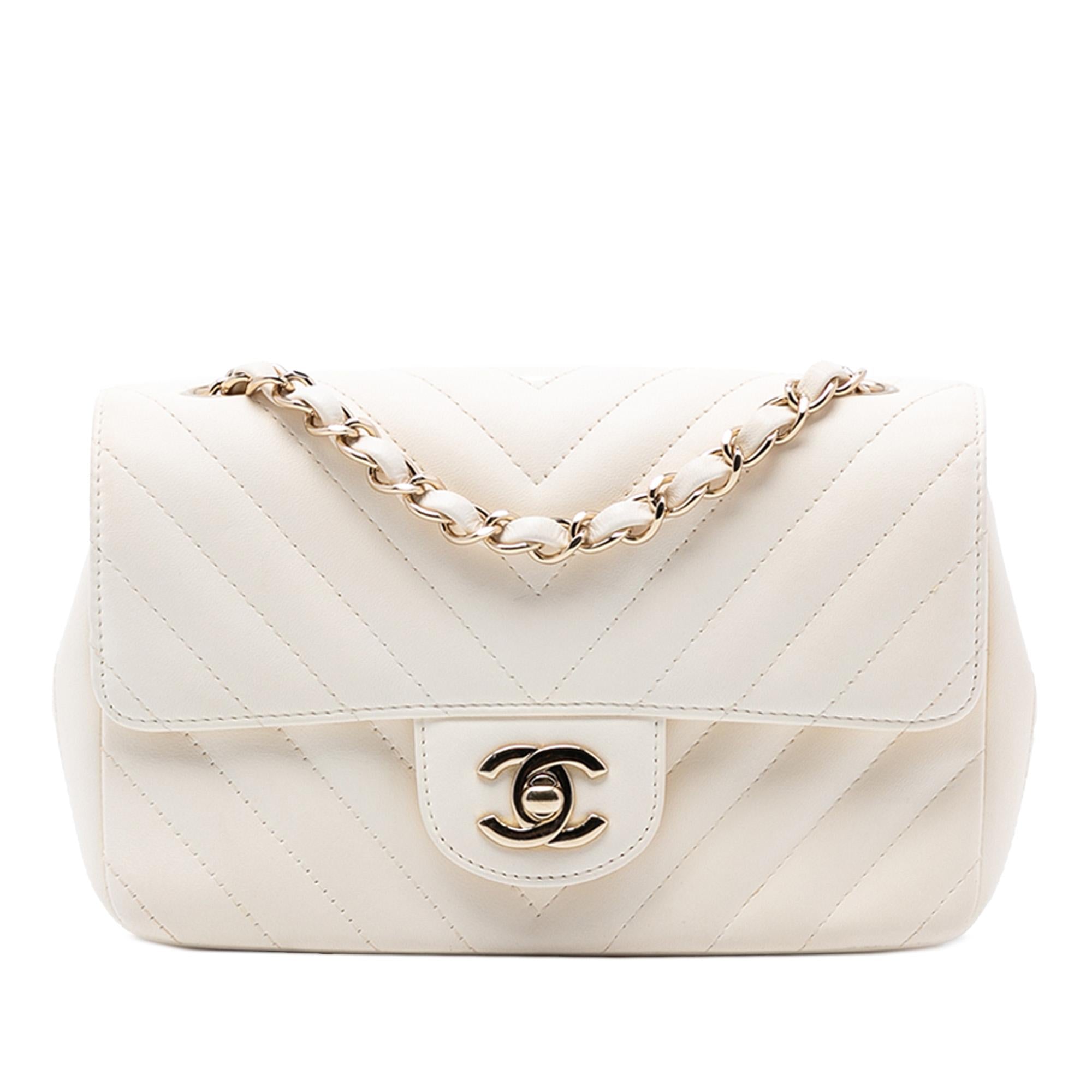 Chanel Mini Rectangular Classic Chevron Lambskin Single Flap